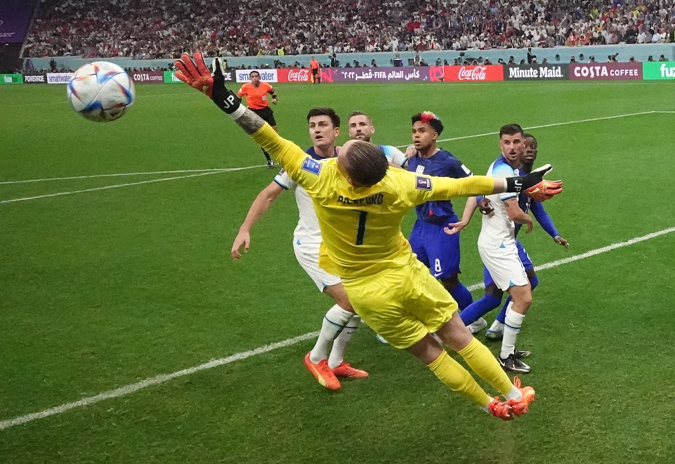 England's Jordan Pickford in action