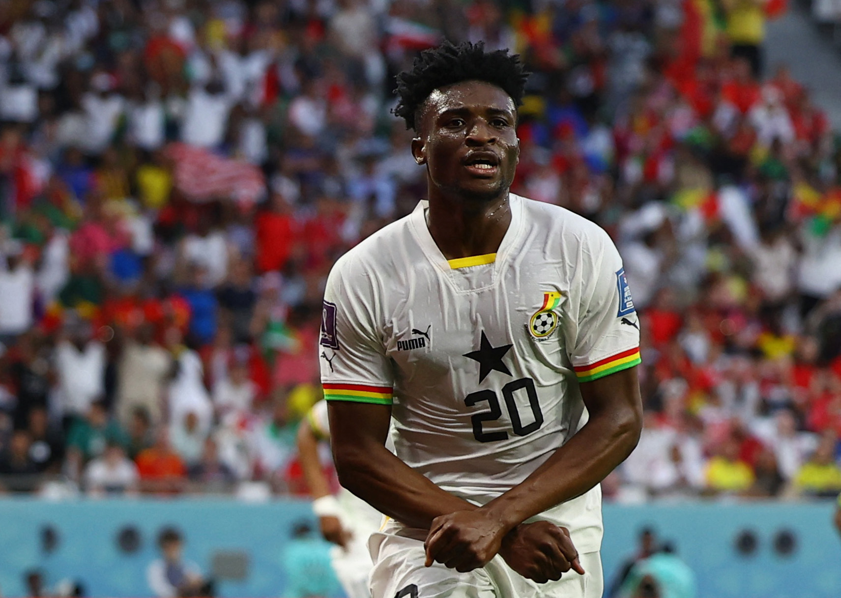 Mohammed Kudus celebrates scoring Ghana’s second goal at the Education City Stadium, Al Rayyan, Qatar – November 28, 2022