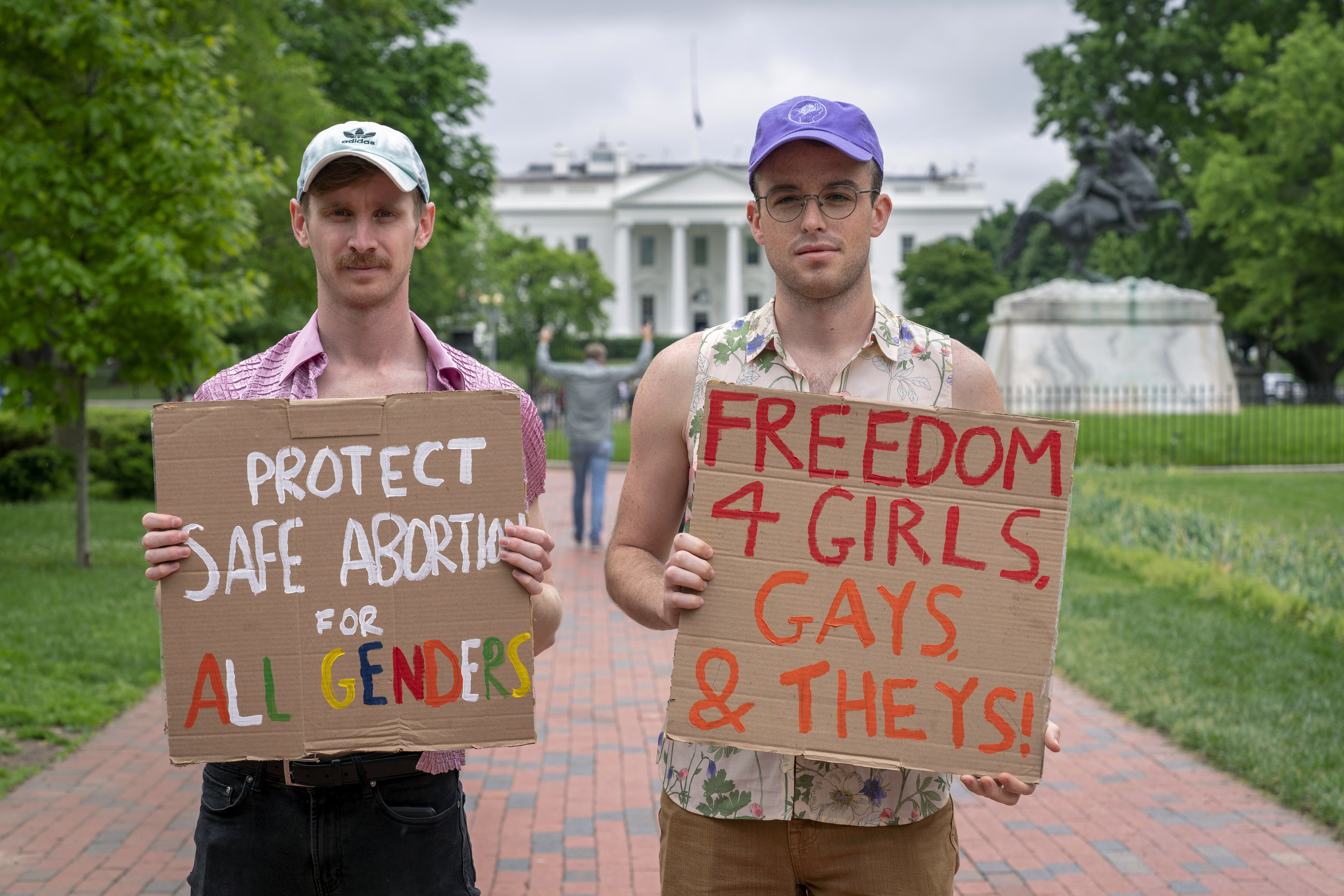 LGBTQ advocates protest in front of the White House in Washington, DC, the US