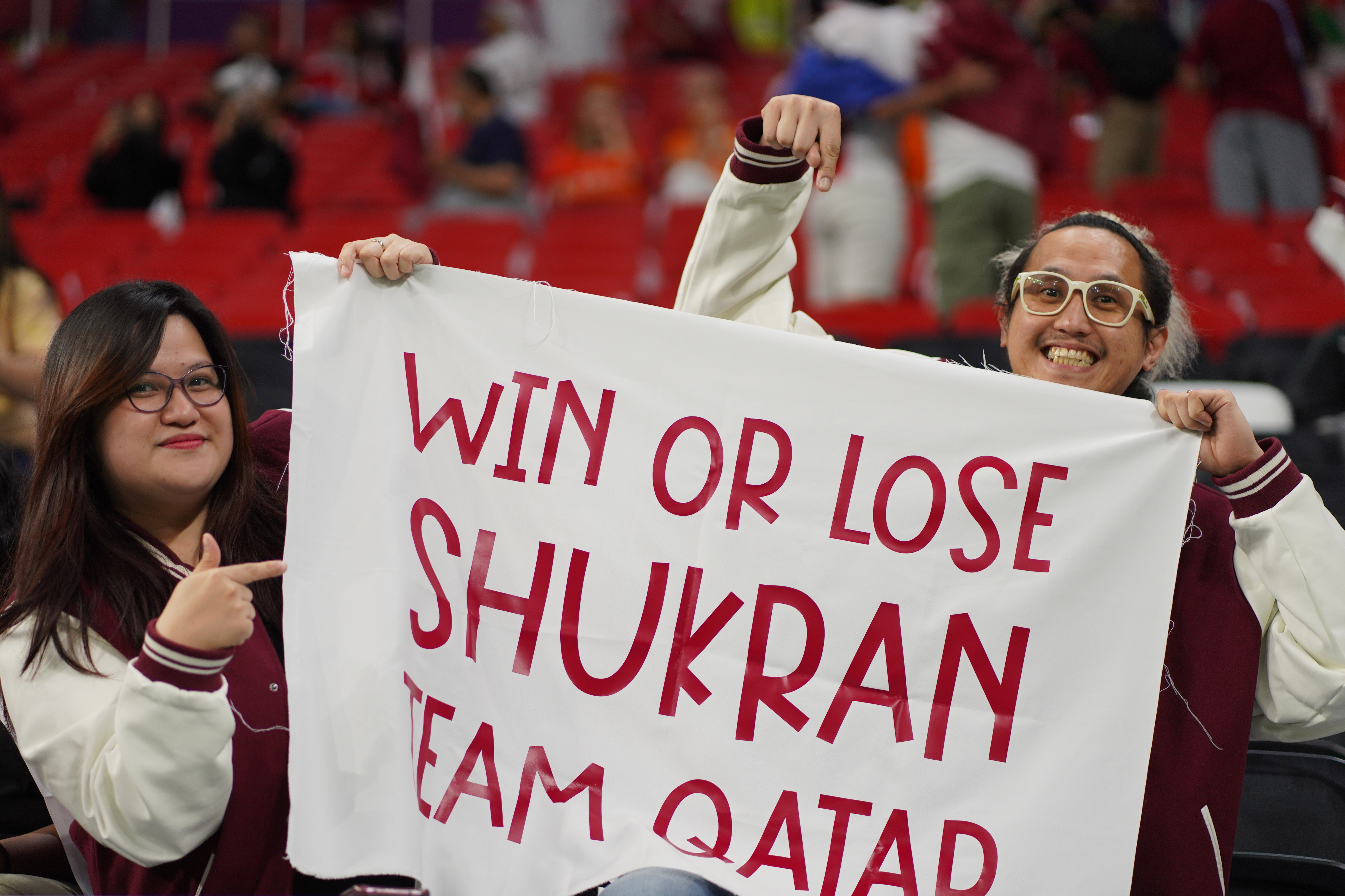 Qatar fans at the Netherlands vs Qatar, Group A match, November 29, 2022 at Al Bayt Stadium