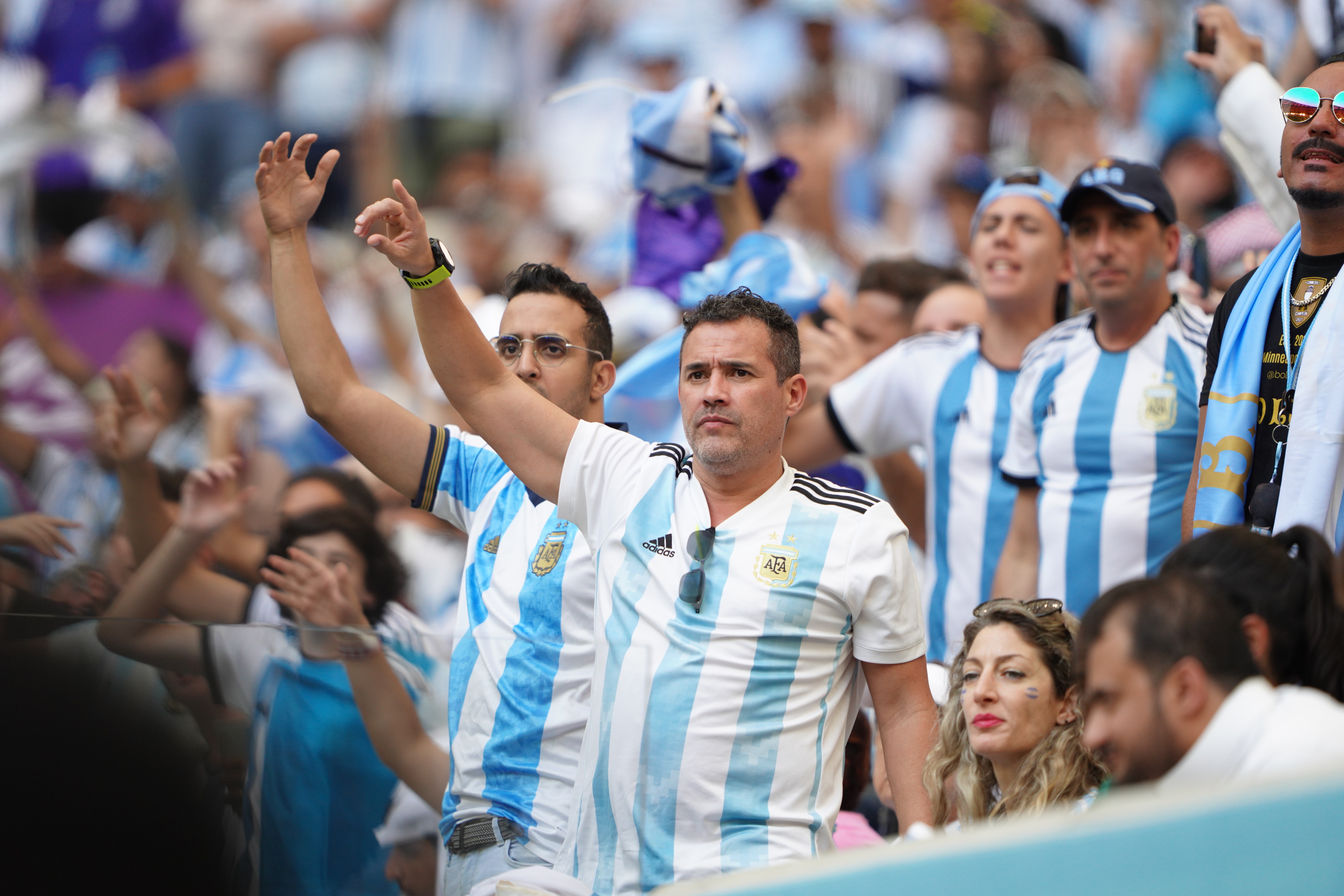 Argentina supporters during the group-stage match against Saudi Arabia