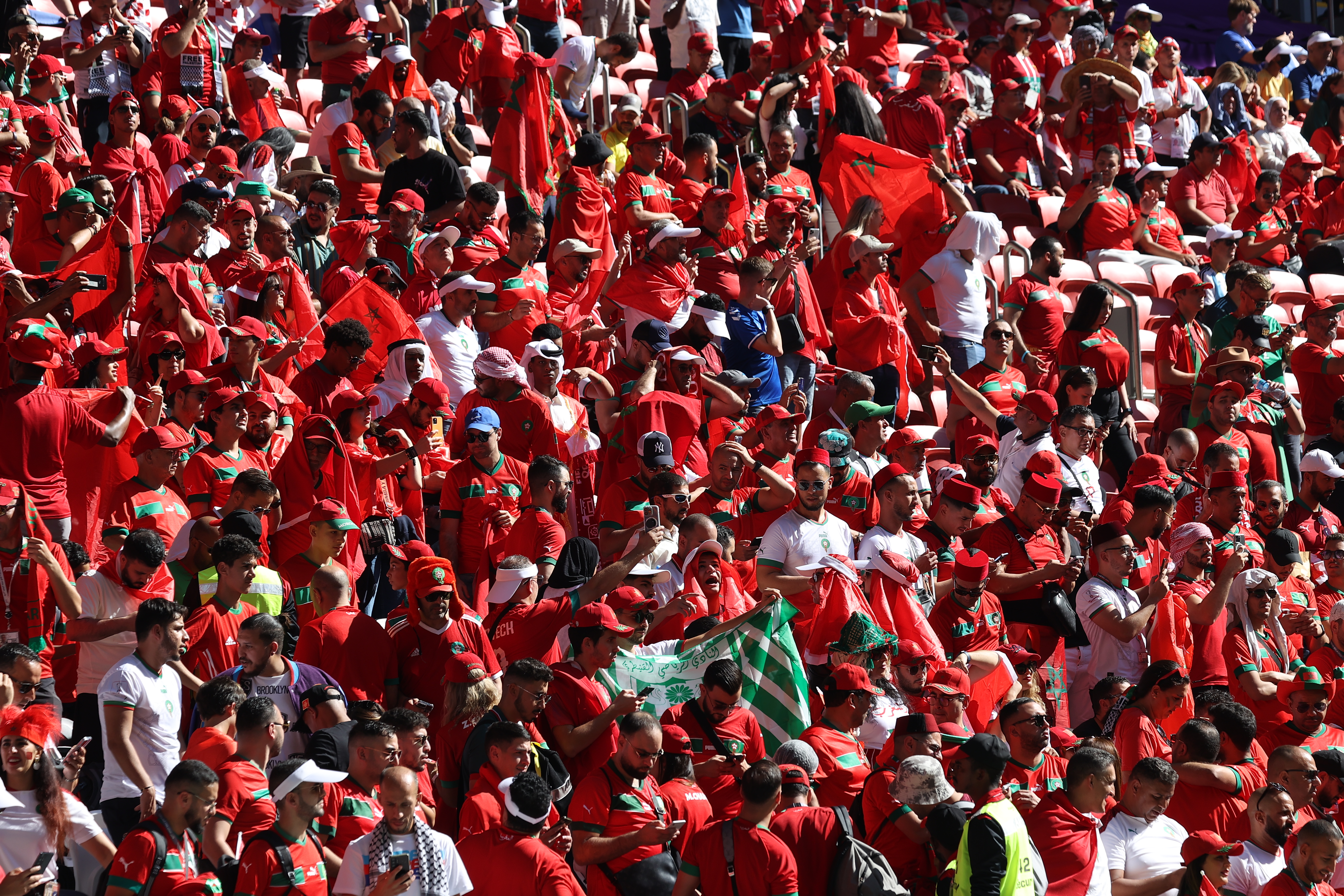 A crowd of fans at Al Bayt stadium ahead of Morocco vs Croatia, Group F, FIFA World Cup 2022, November 23, Qatar