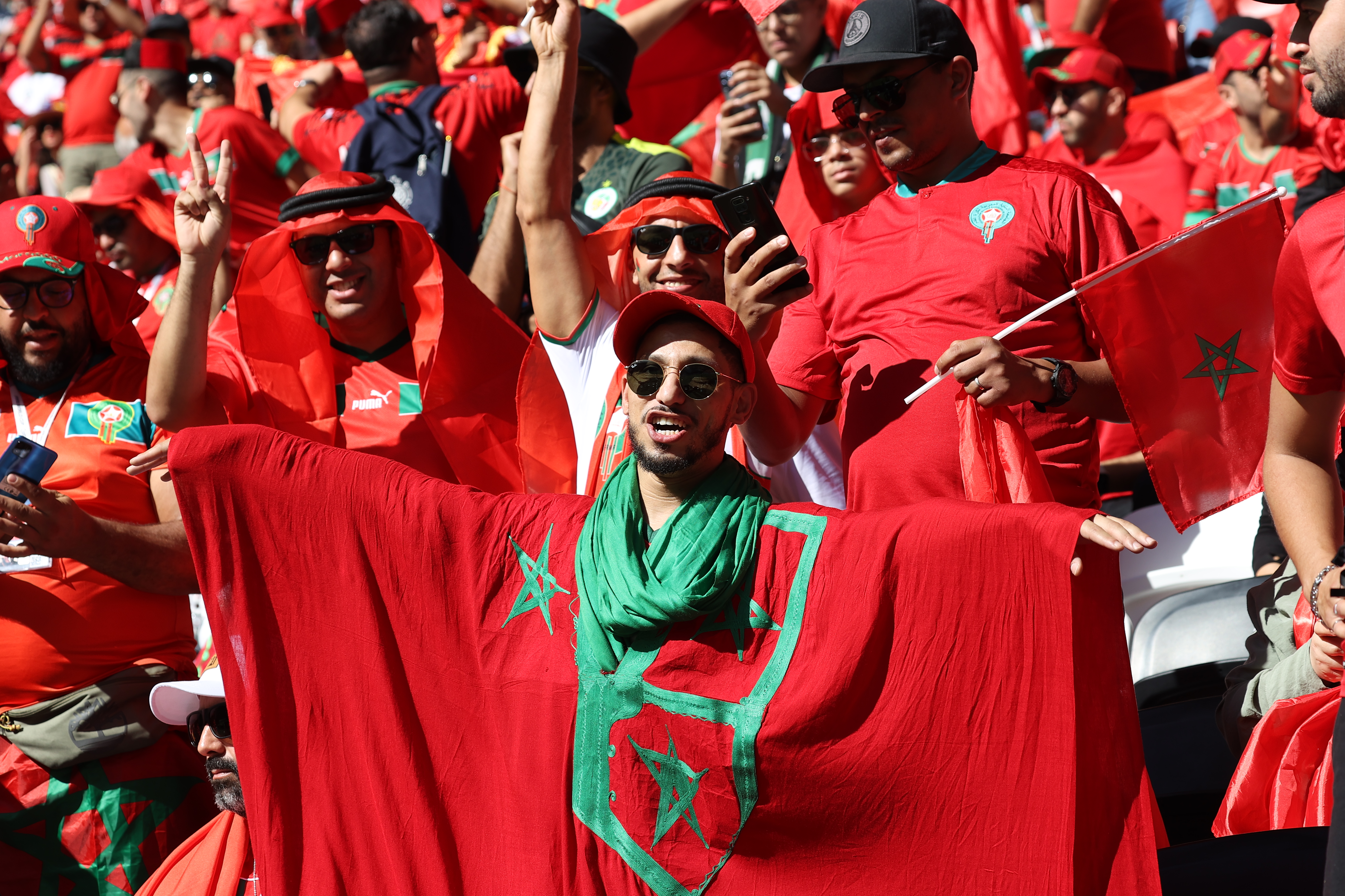 Morocco fans at Al Bayt Stadium