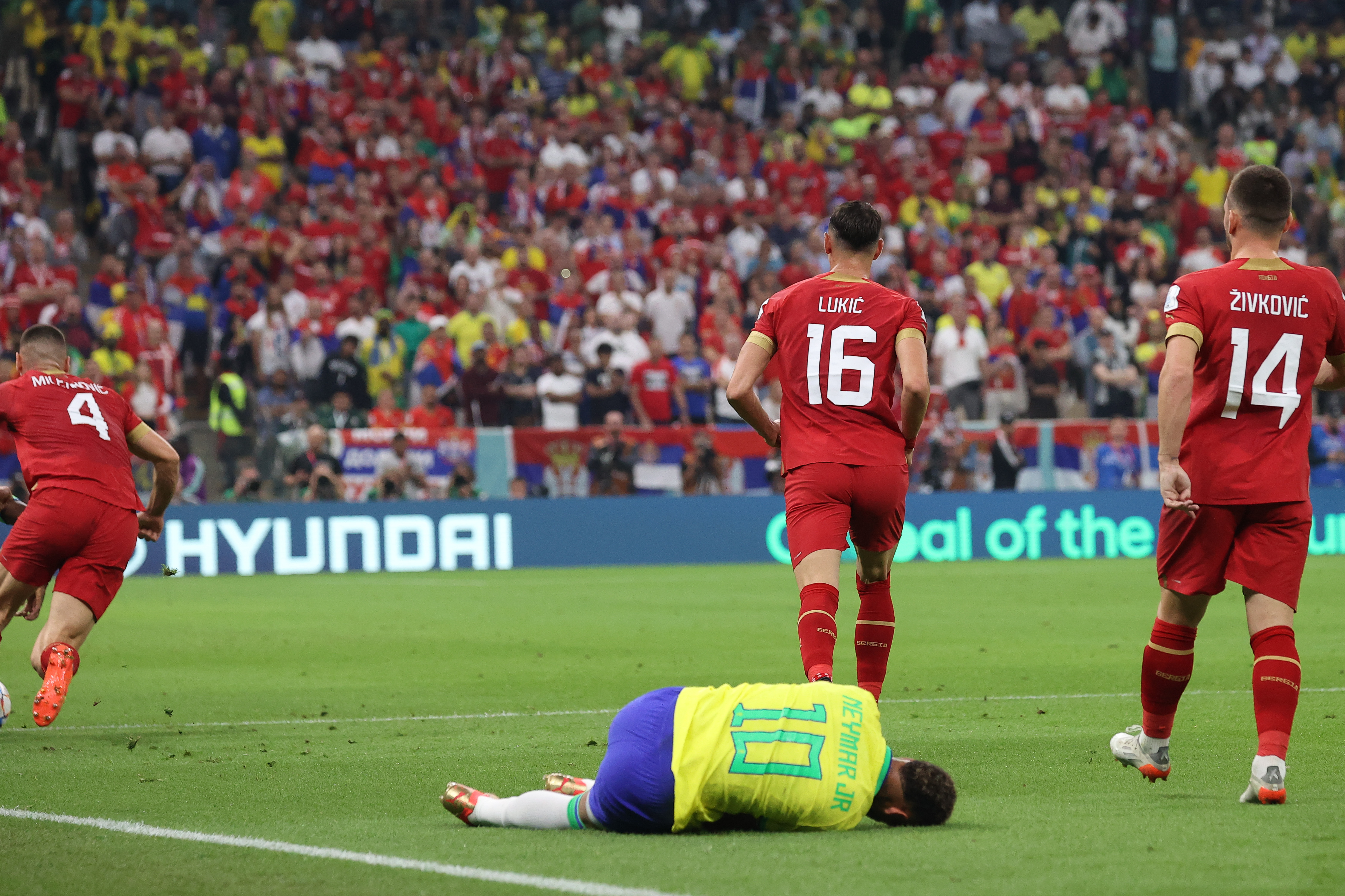 Neymar was fouled and injured in the team’s opening match against Serbia