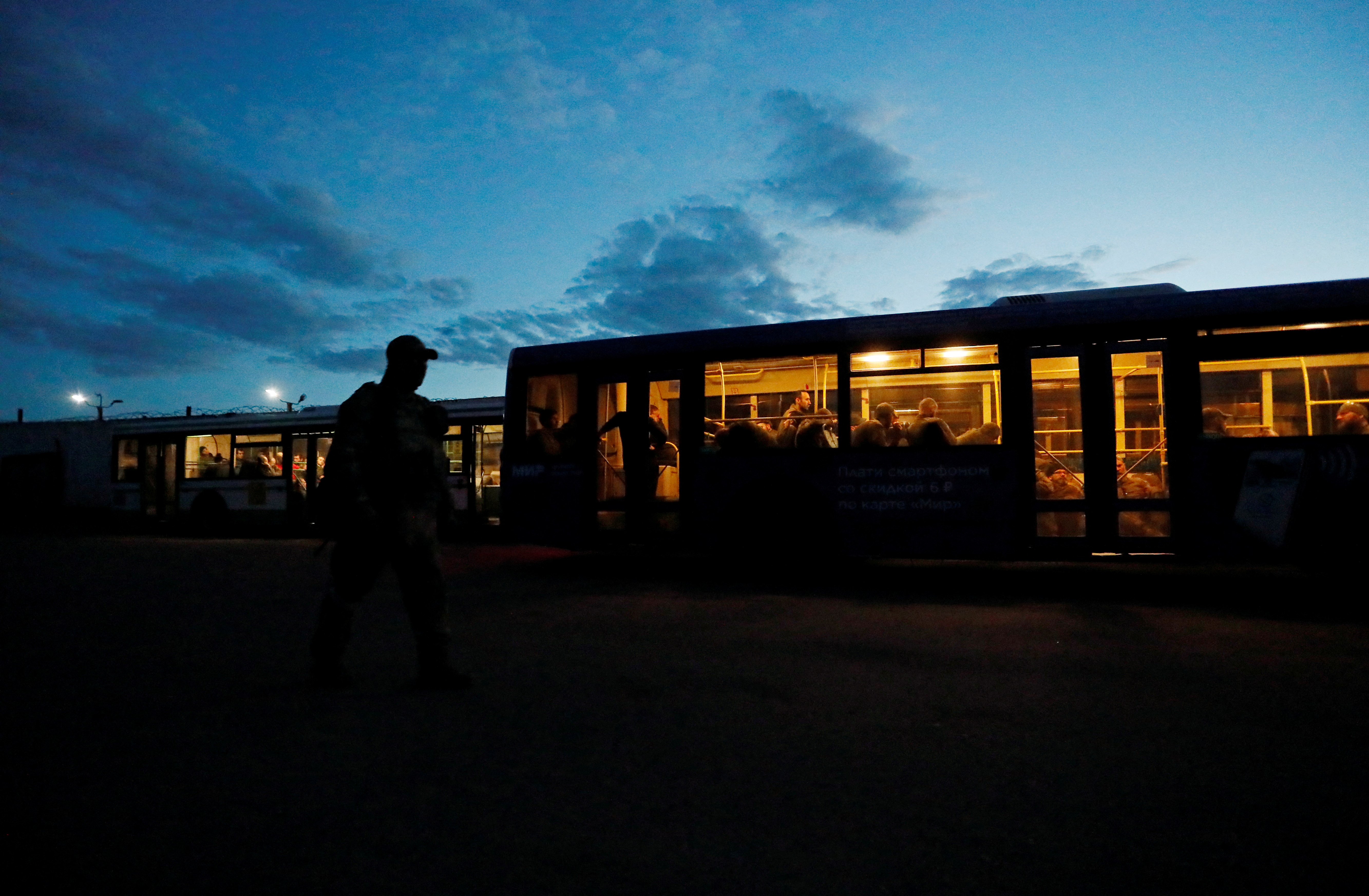 Service members of Ukrainian forces who have surrendered