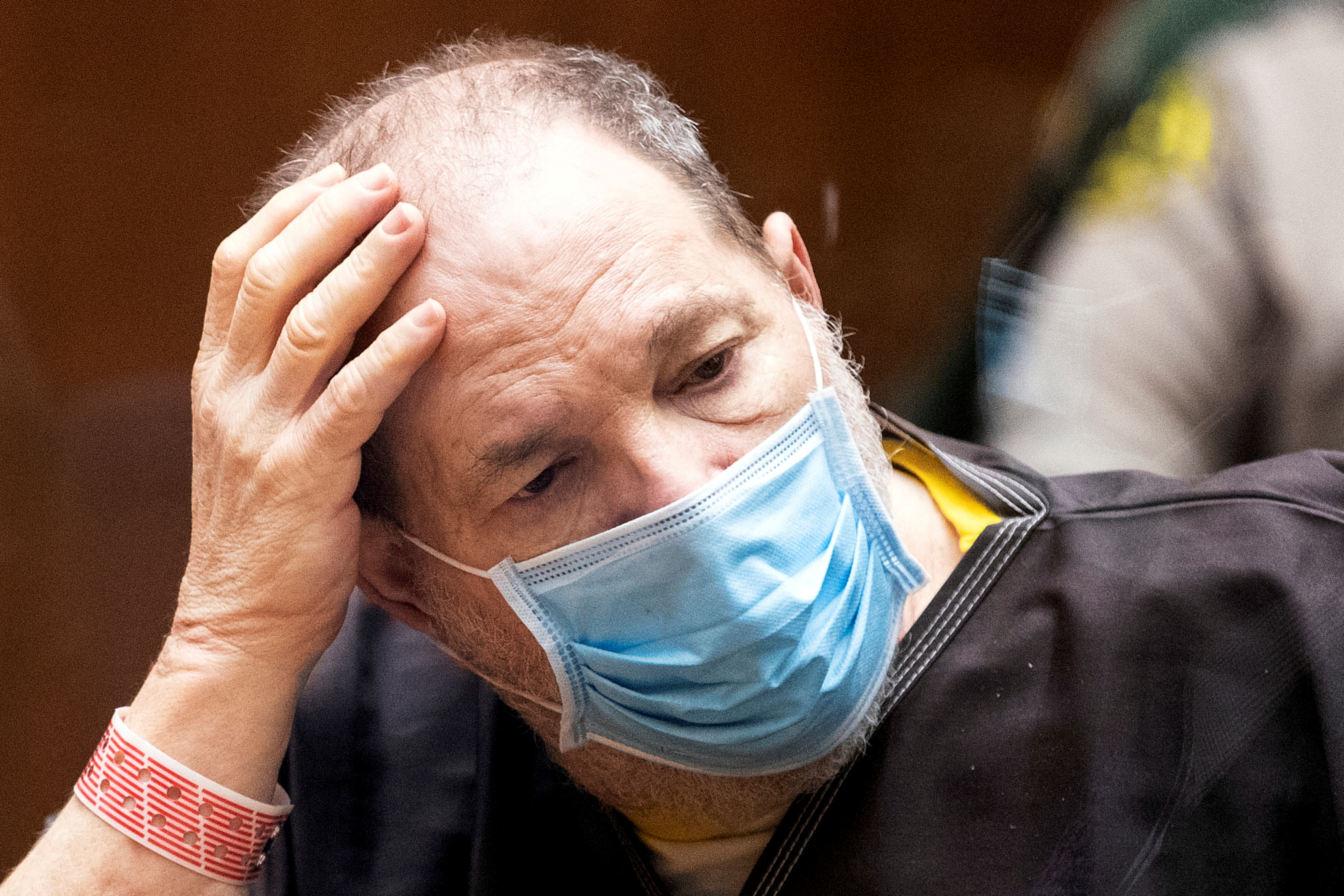 Harvey Weinstein listens in a Los Angeles court in July 2021.
