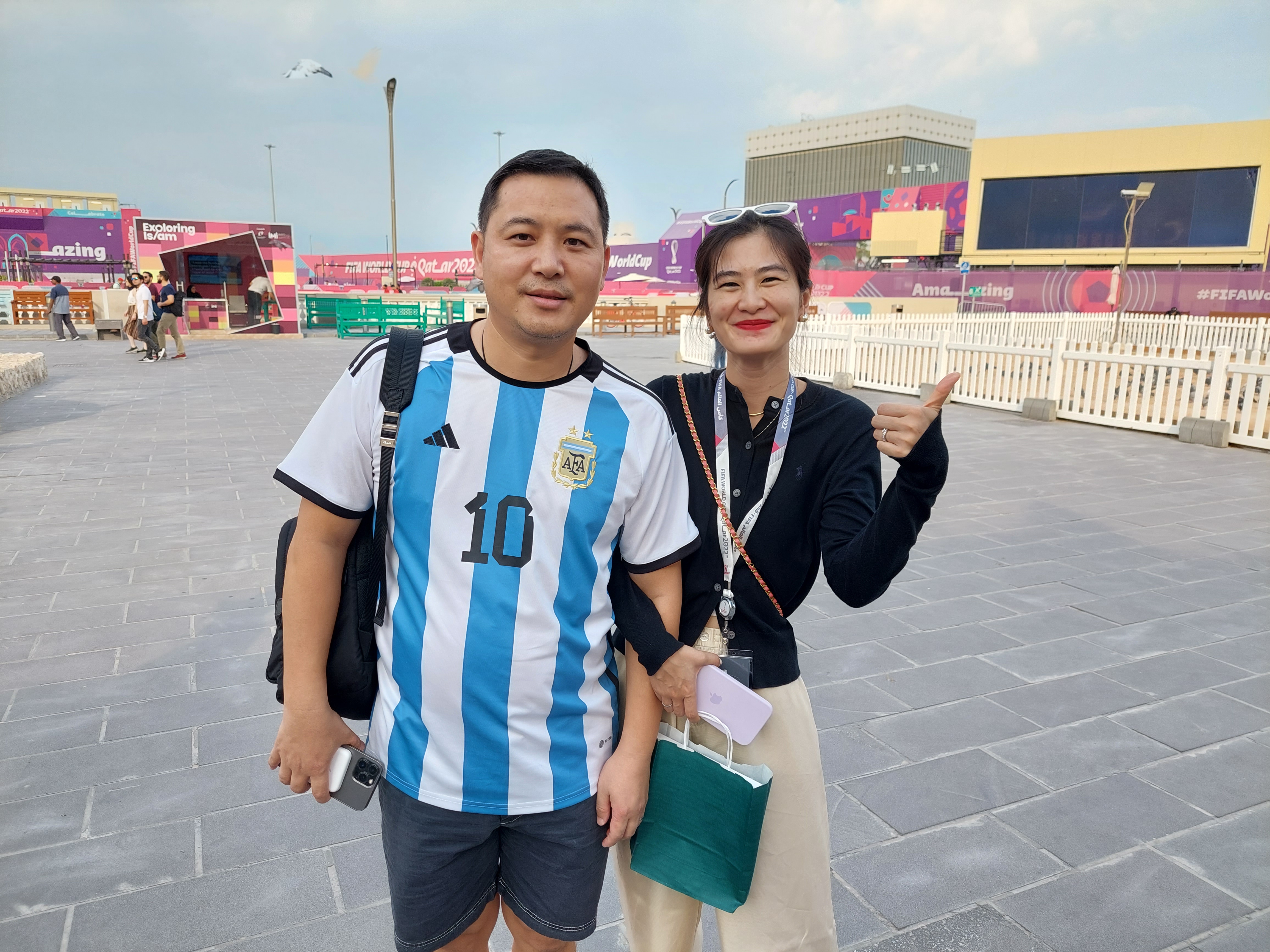 Football fans in Doha