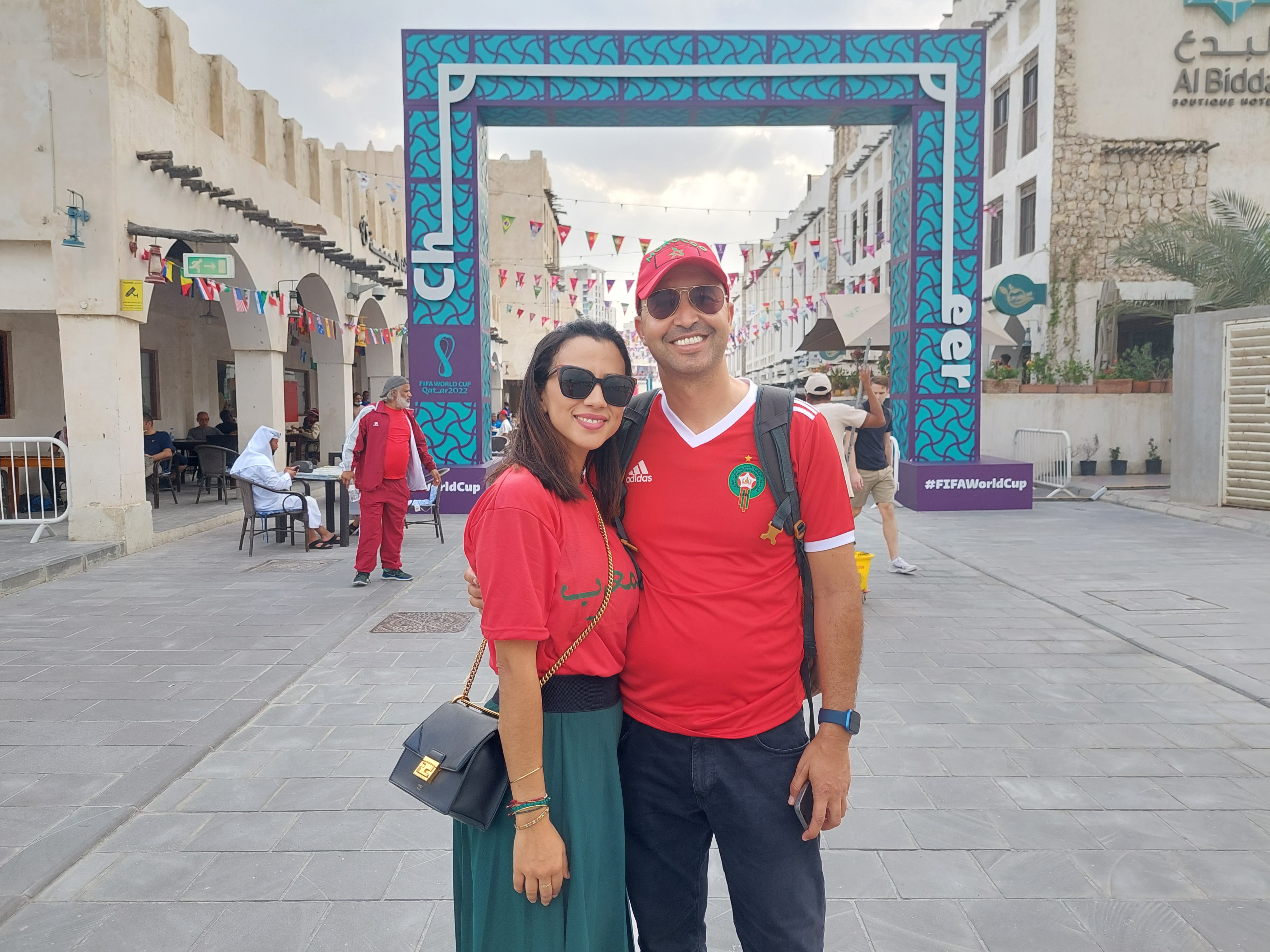 Football fans in Doha [Teo Kermeliotis/Al Jazeera]