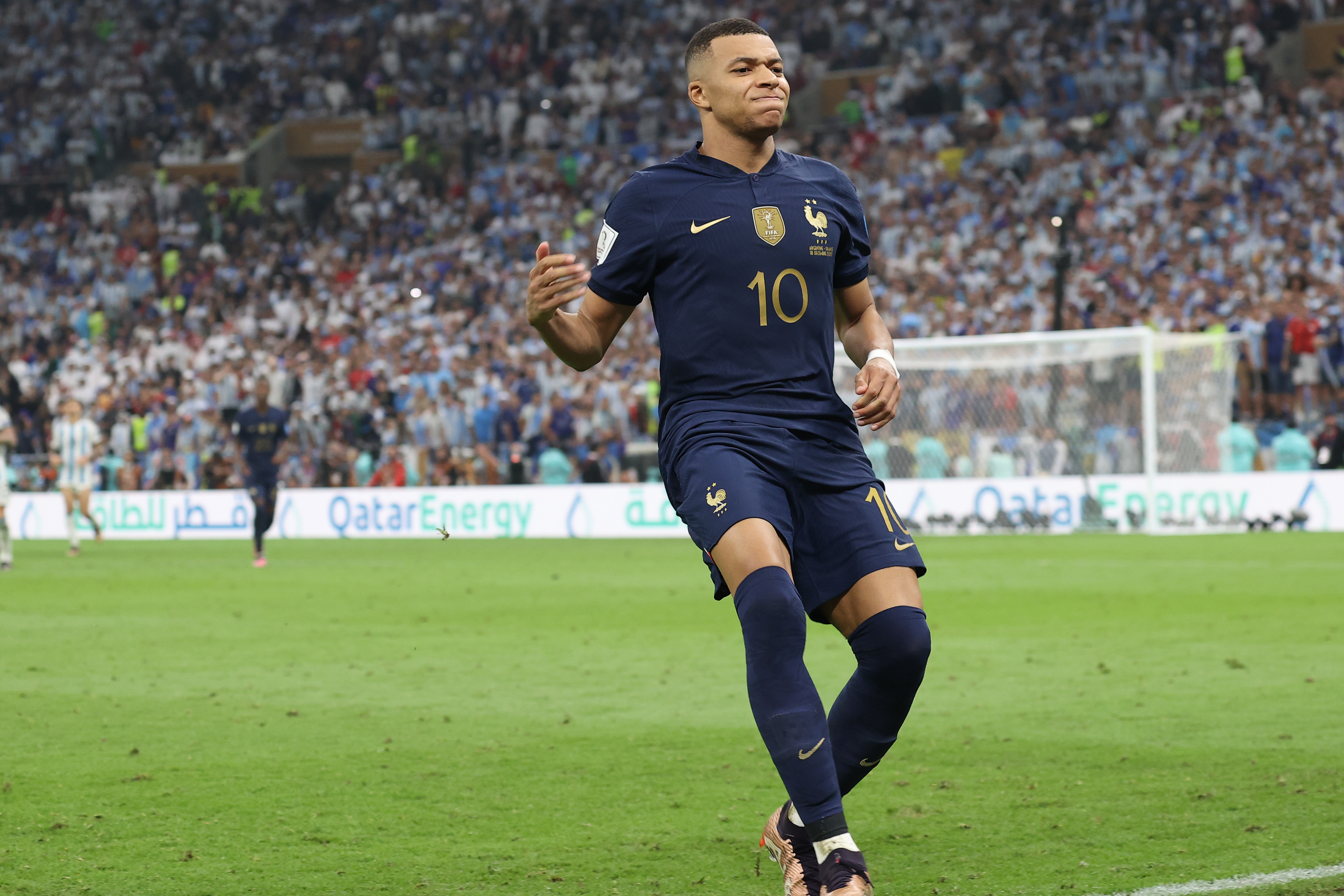 Mbappe at the World Cup final in Qatar in December