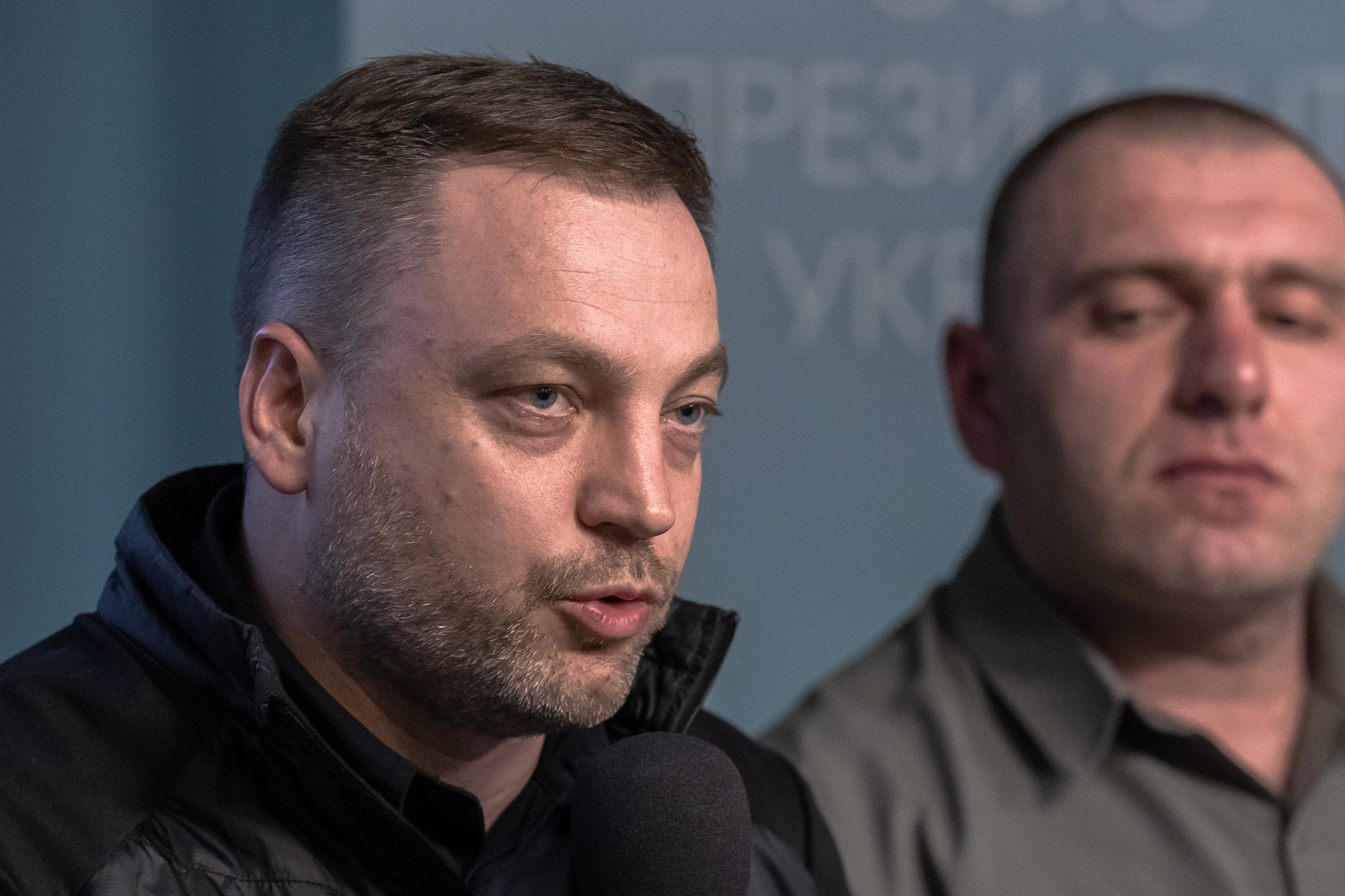 Monastyrskyy (left) was in charge of Ukraine’s police force and the country’s other emergency services
