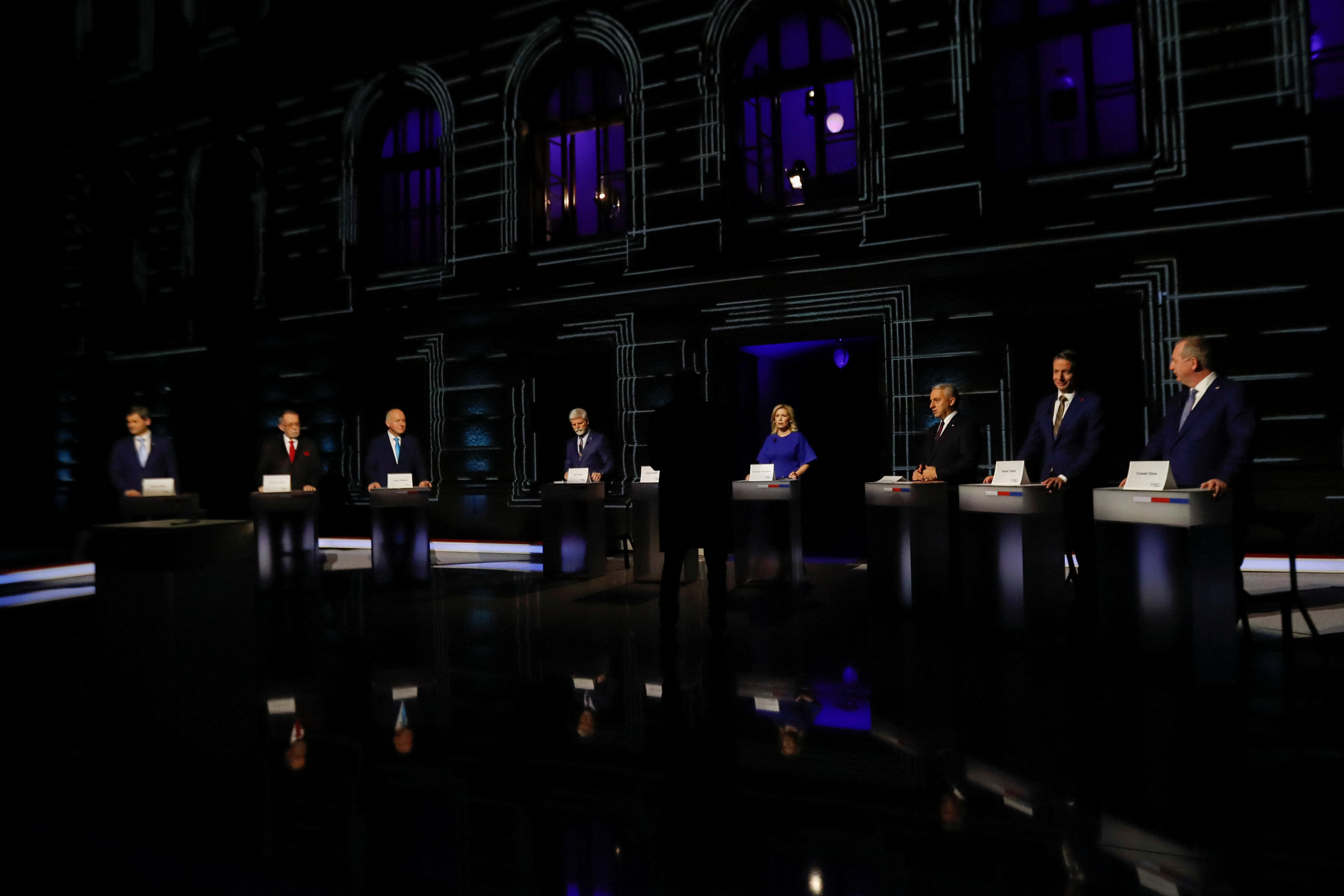 Czech presidential candidates face off in a final televised debate on January 8, 2023