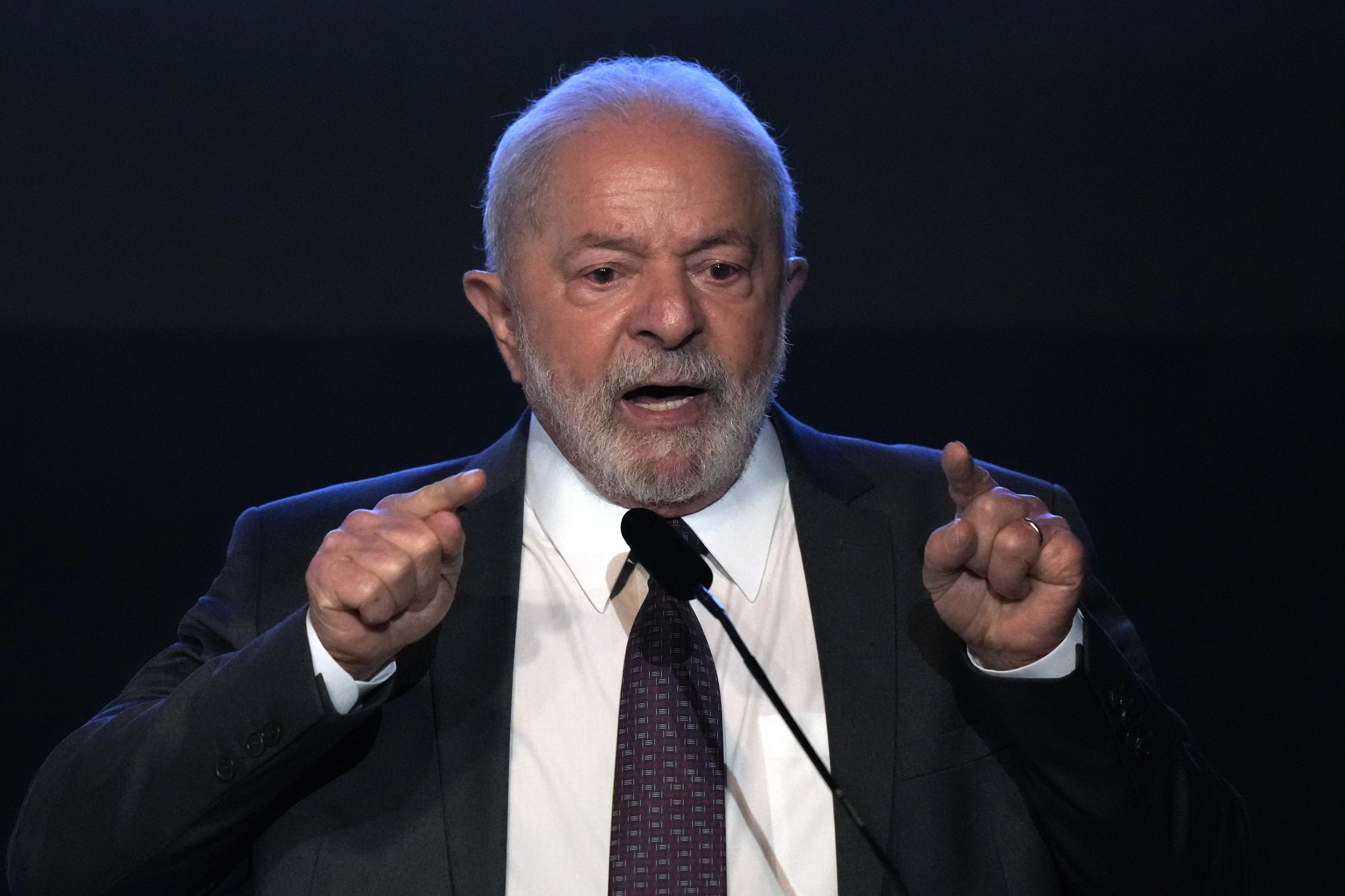 Brazil's President Luiz Inacio Lula da Silva speaks during a swearing-in ceremony in Brasilia, Brazil.