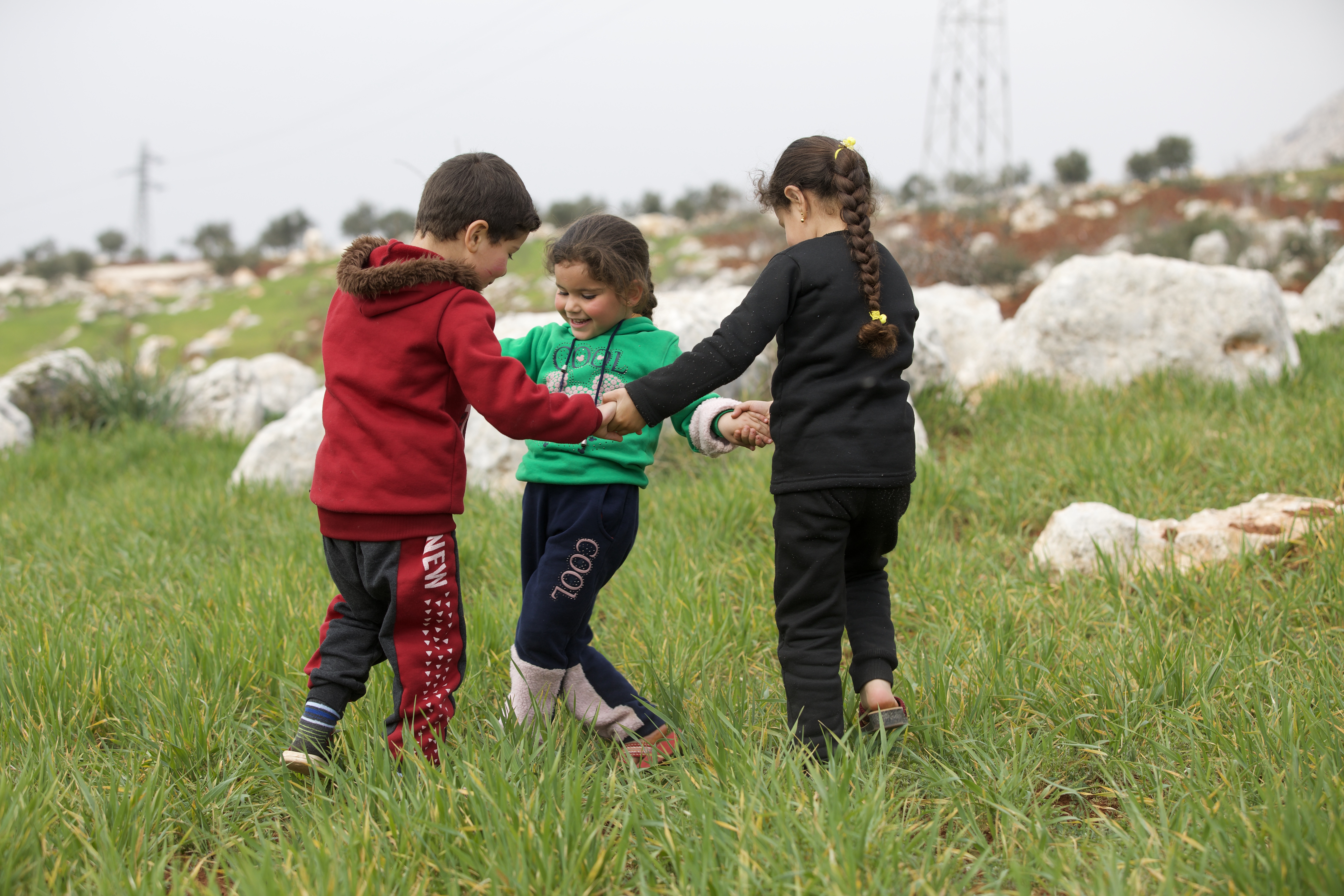 Zuheir, Ilaf and Maryam al-Sayed and their parents spent 40 hours under the rubble in Besnaya-Bseineh in northwest Syria