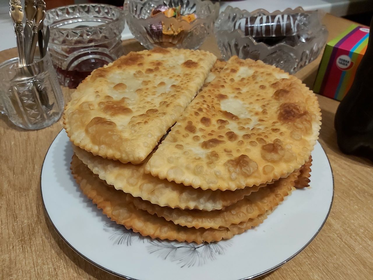 A plate of chebureki, a Crimean Tatar dish [Courtesy of Zakhida Adylova]