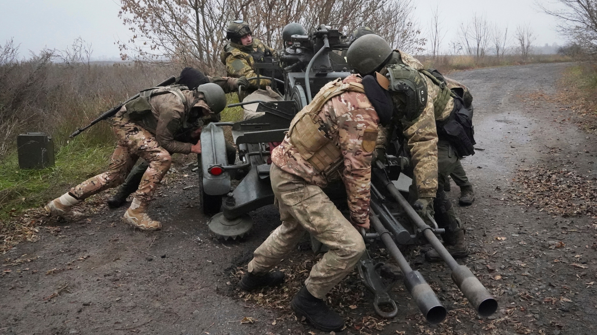 Soldiers on the front line in Ukraine