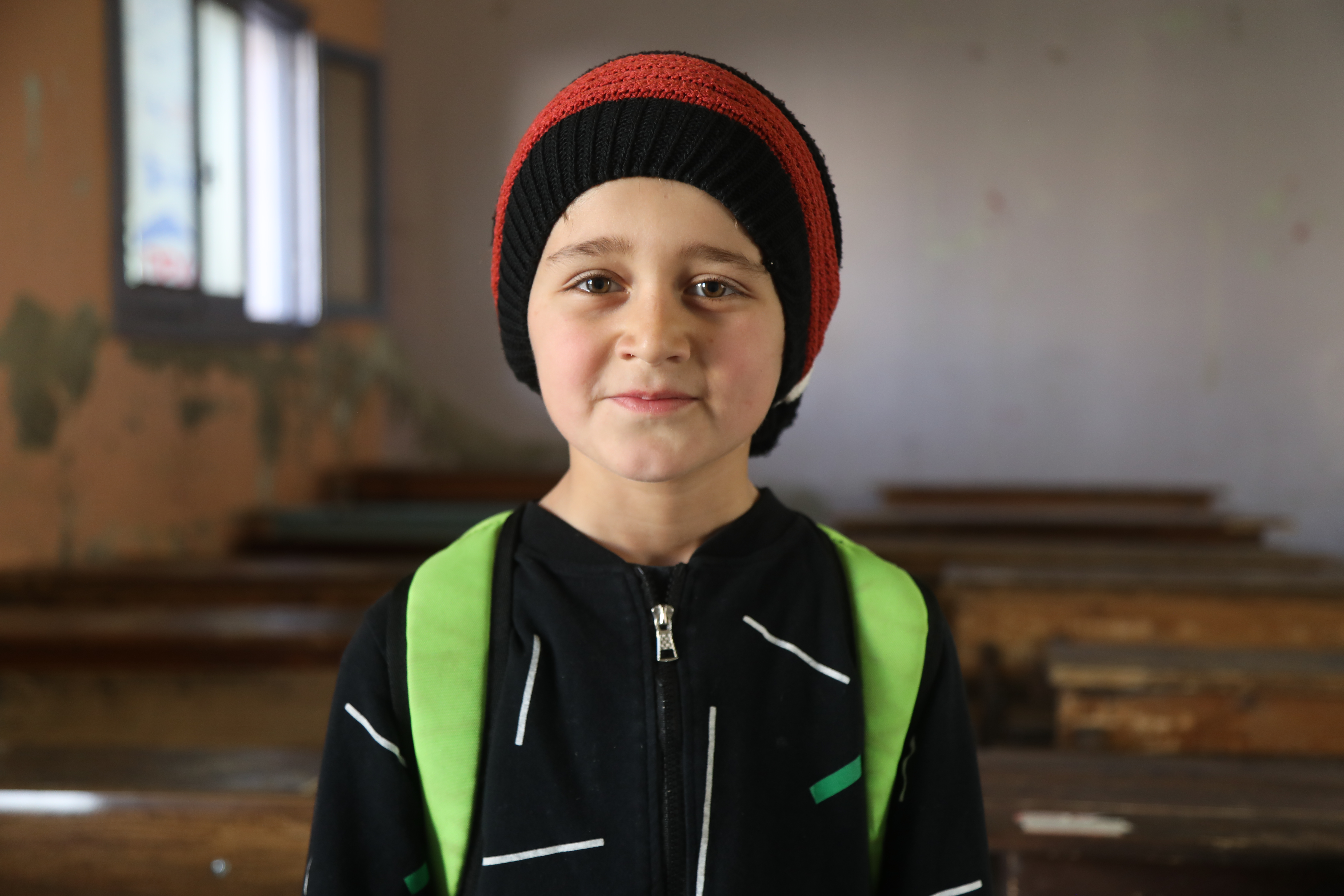 Ward Shreit, a 10-year-old student, is happy to be back at school