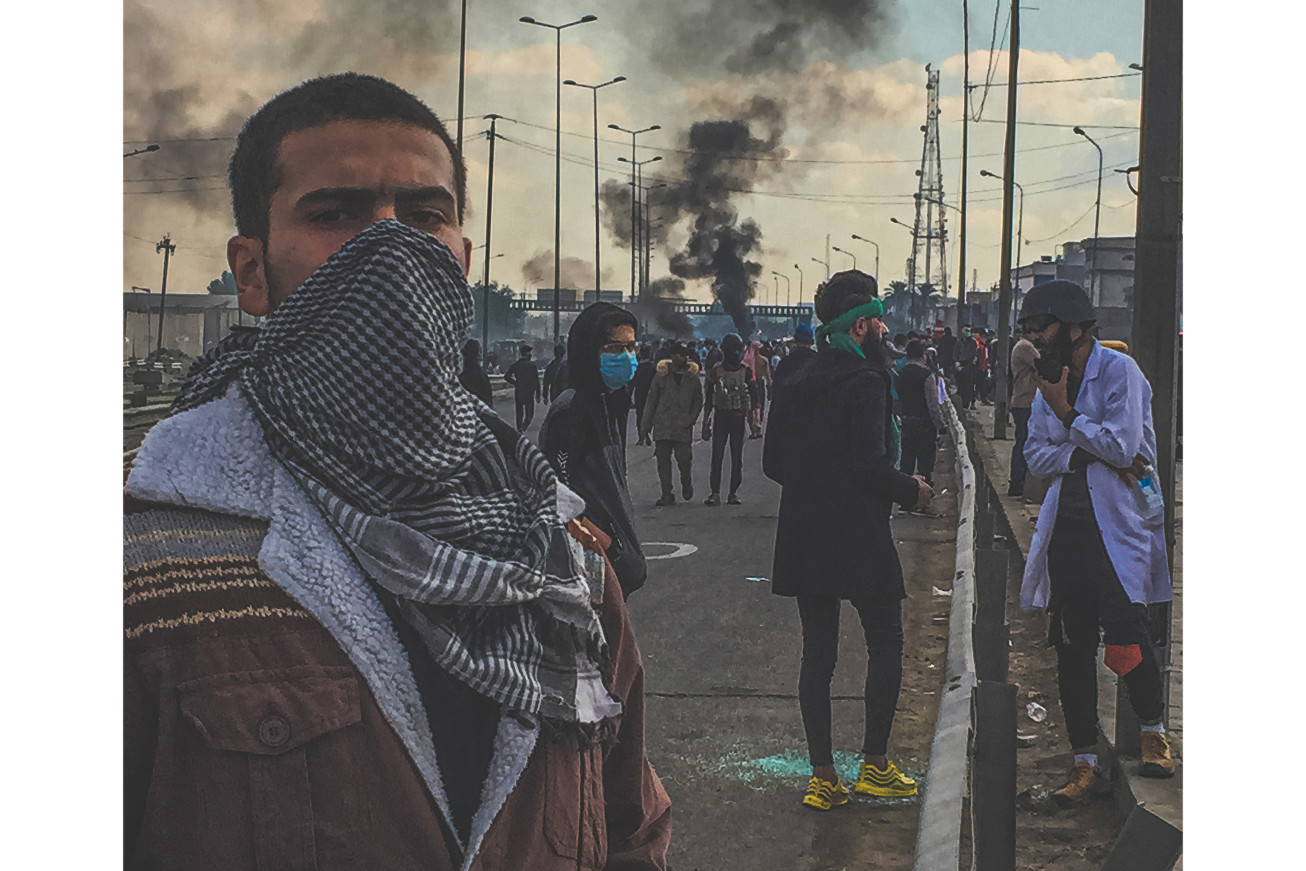 Yassin at a protest in Baghdad [Courtesy of Yassin Youssef]