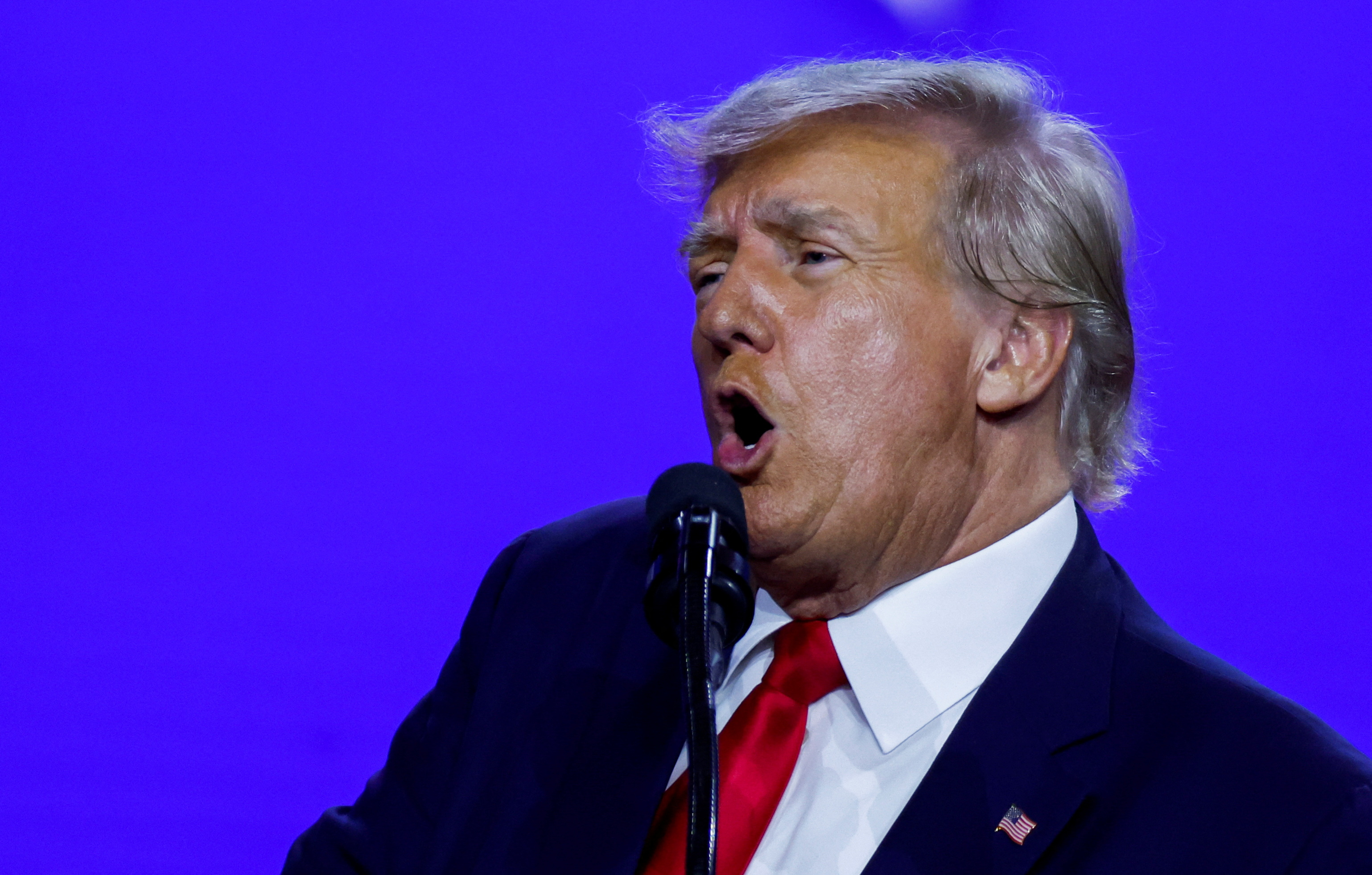 Former US President Donald Trump speaks during the Conservative Political Action Conference in Maryland, the US.
