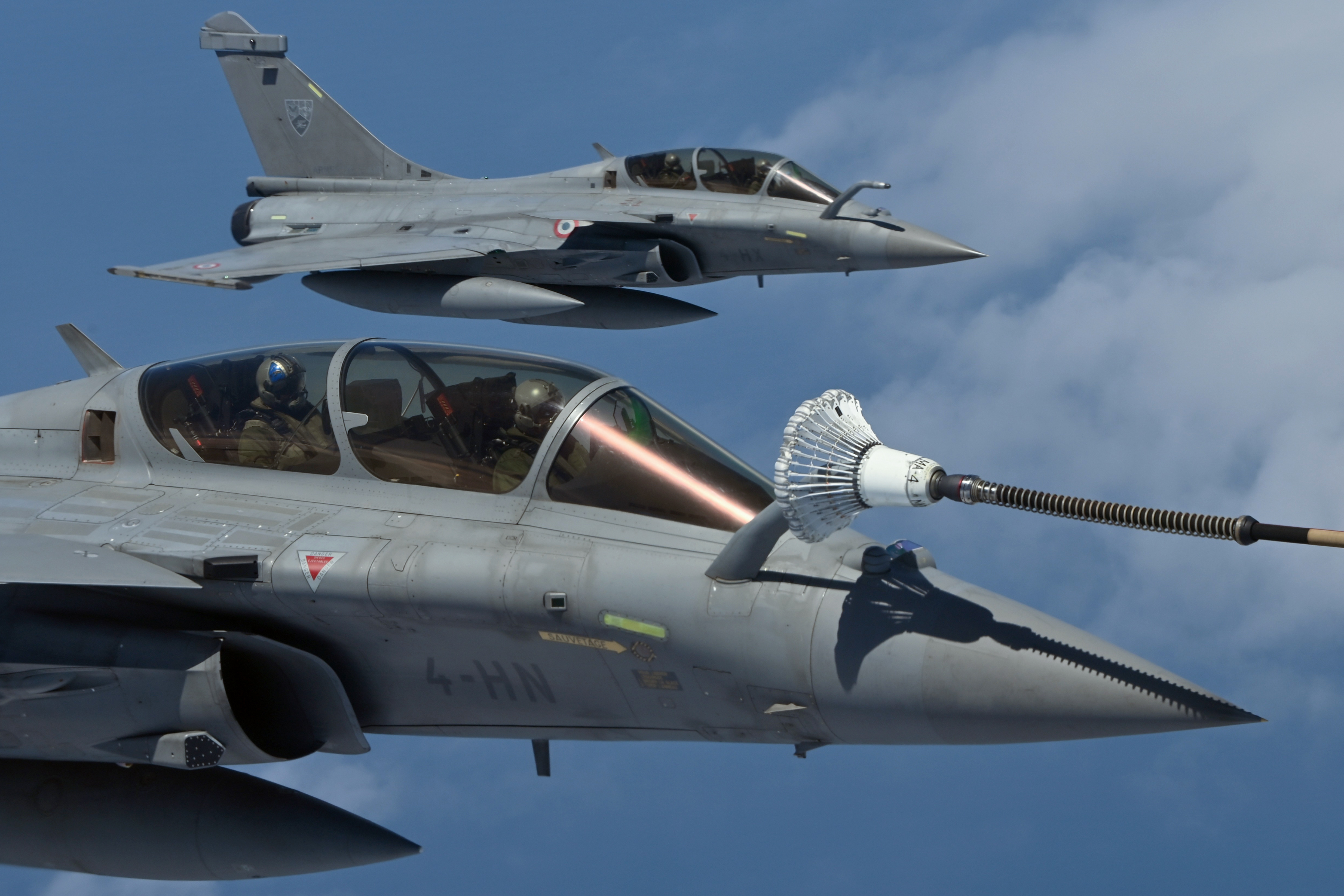 A Dassault Rafale multirole combat aircraft demonstration by the French Air Force over Indonesia’s Sunda Strait on September 12, 2022