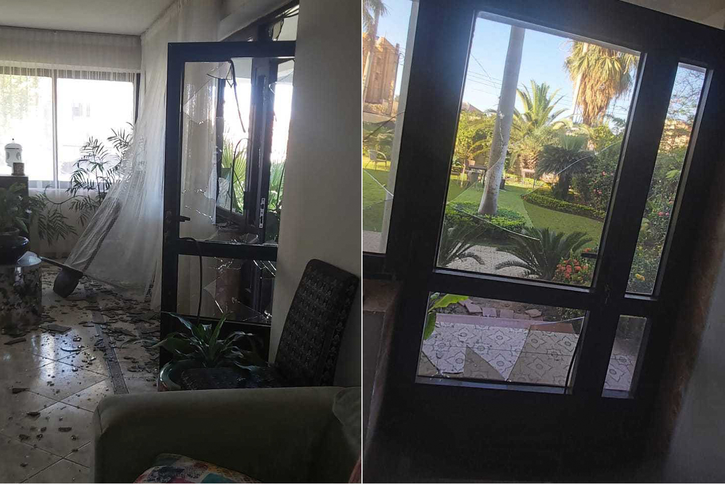 Moneim Algash’s home was damaged by shelling [Courtesy of Moneim Algash]