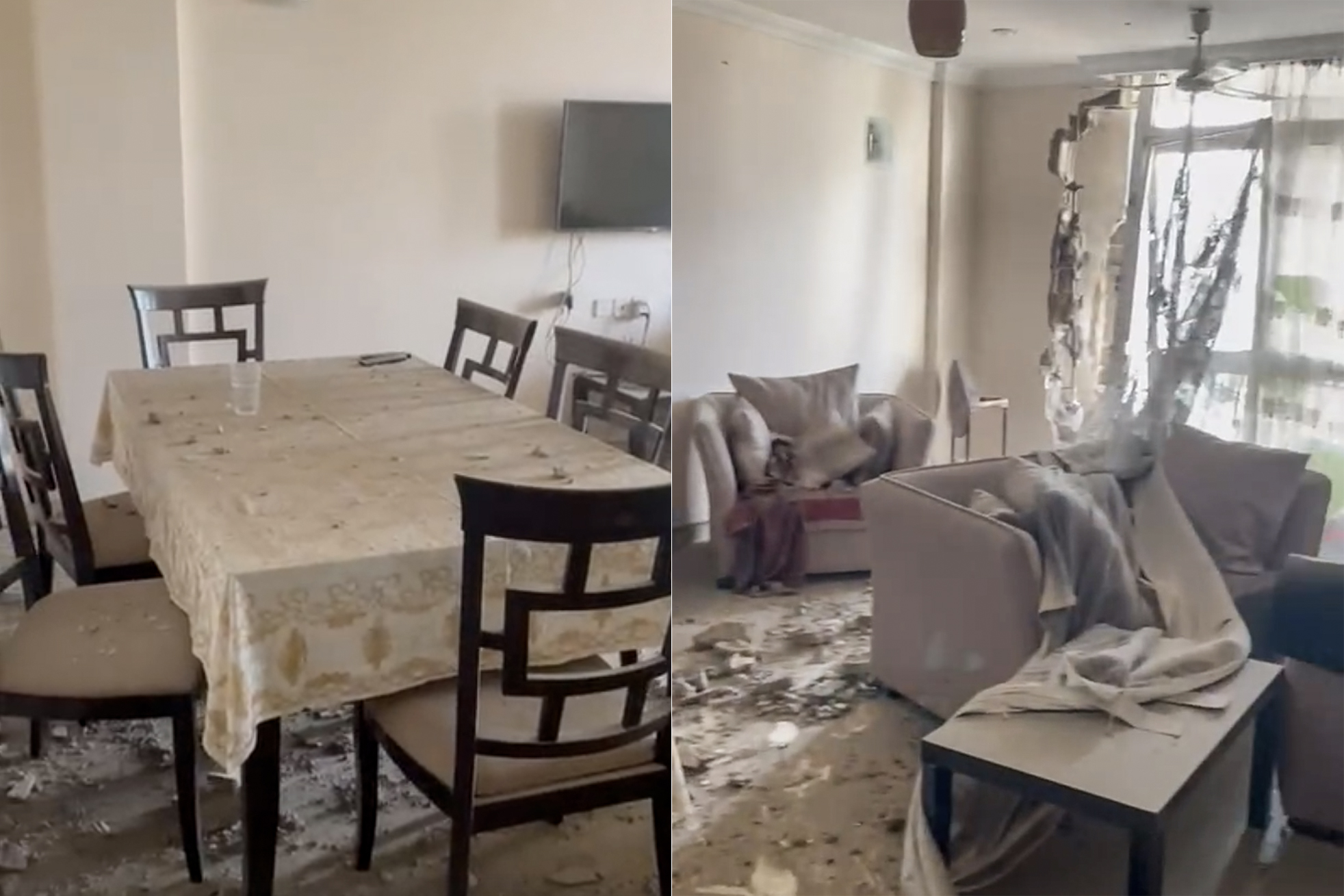 The damage to Majid Maali’s apartment [Courtesy of Majid Maali]