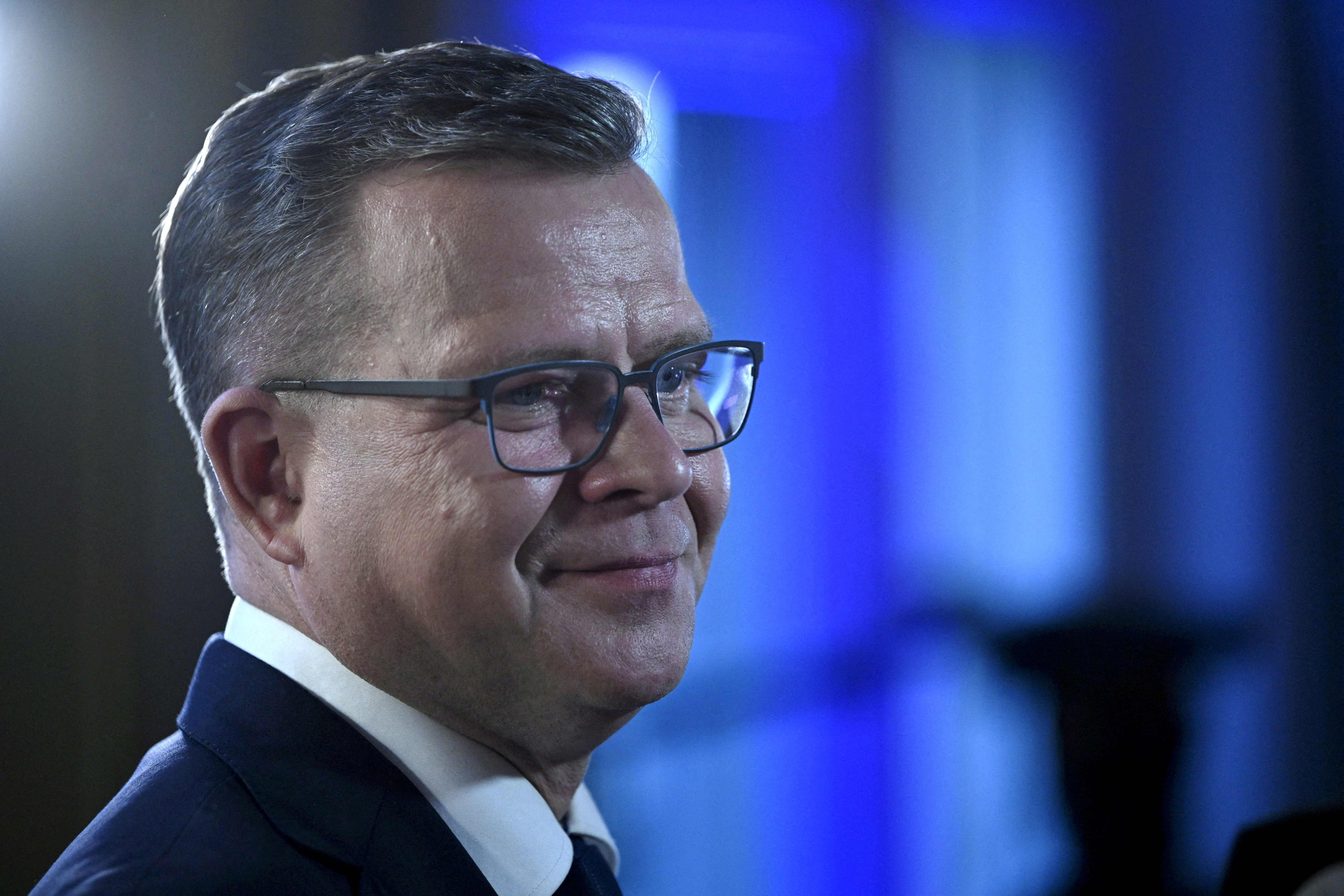FILE PHOTO: National Coalition Chairman Petteri Orpo attends the party's parliament election event in Helsinki, Finland, April 2, 2023. Lehtikuva/Antti Aimo-Koivisto via REUTERS ATTENTION EDITORS - THIS IMAGE WAS PROVIDED BY A THIRD PARTY. NO THIRD PARTY SALES. NOT FOR USE BY REUTERS THIRD PARTY DISTRIBUTORS. FINLAND OUT. NO COMMERCIAL OR EDITORIAL SALES IN FINLAND./File Photo
