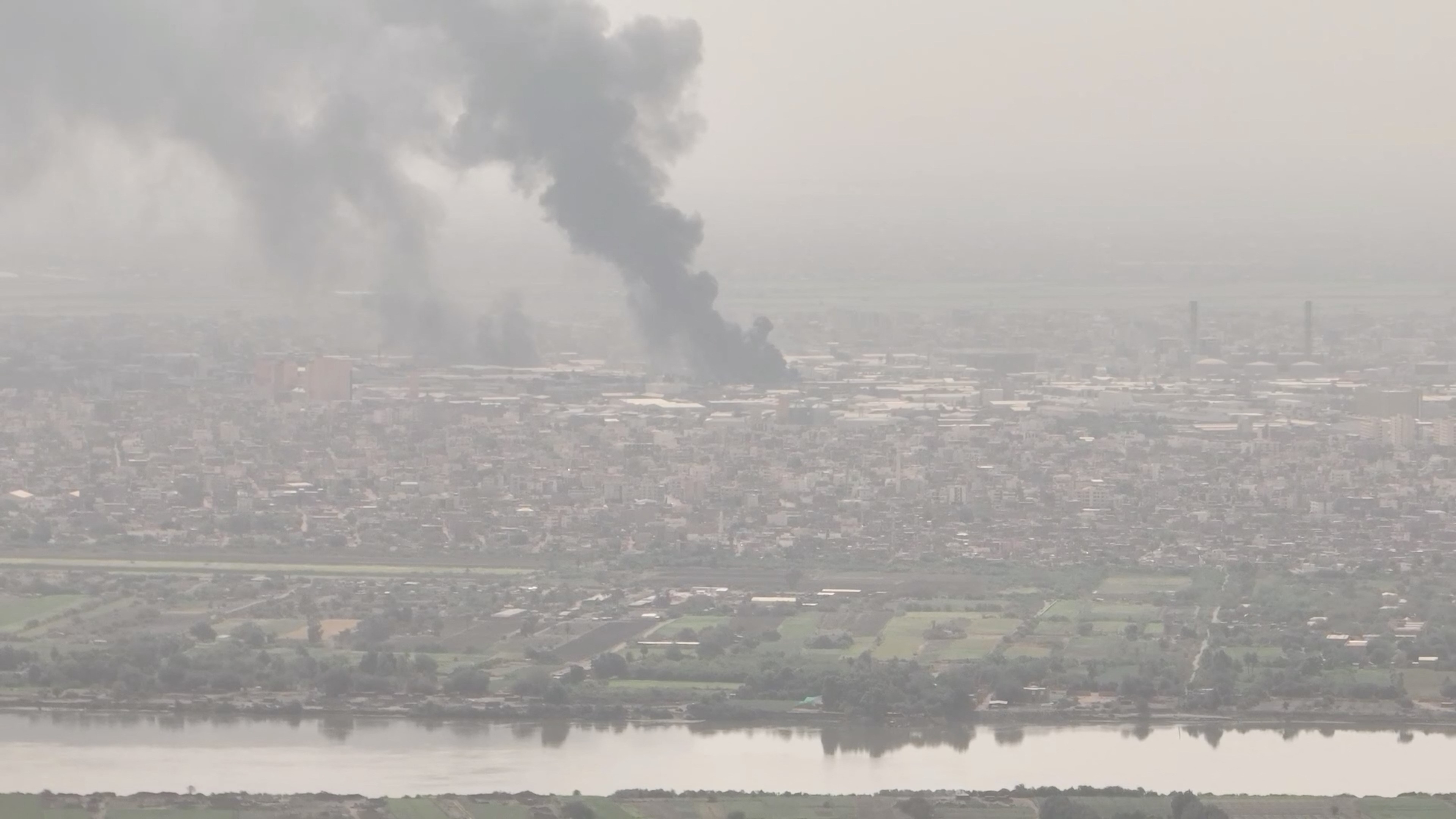 Smoke rises in Bahri
