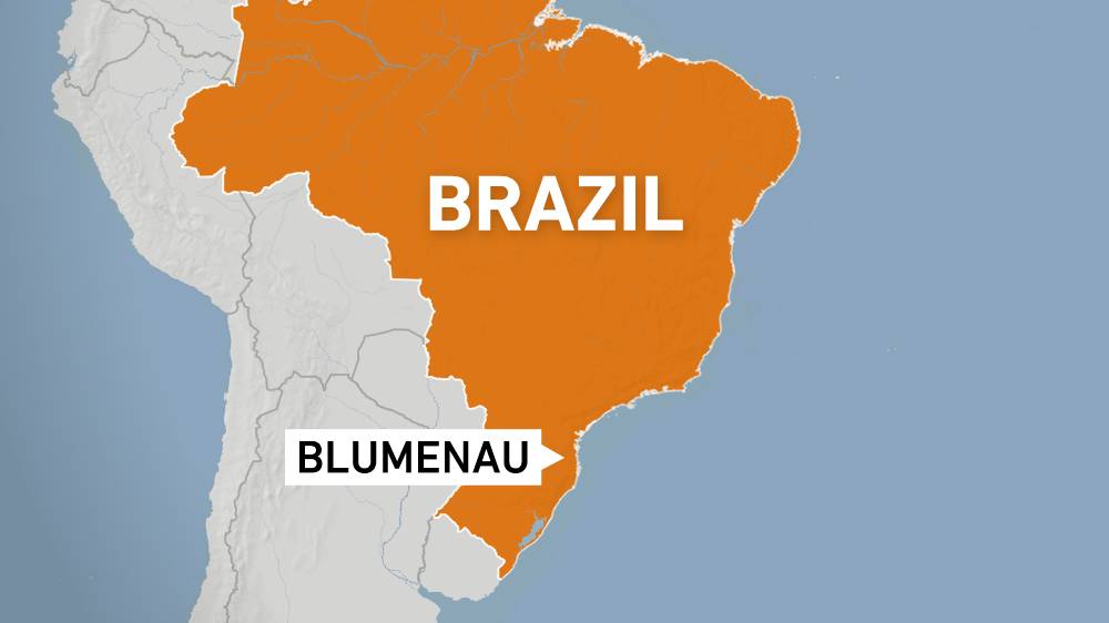 A graphic shows the location of the city of Blumenau in the southern state of Santa Catarina, where the April 5 attack took place [Al Jazeera]