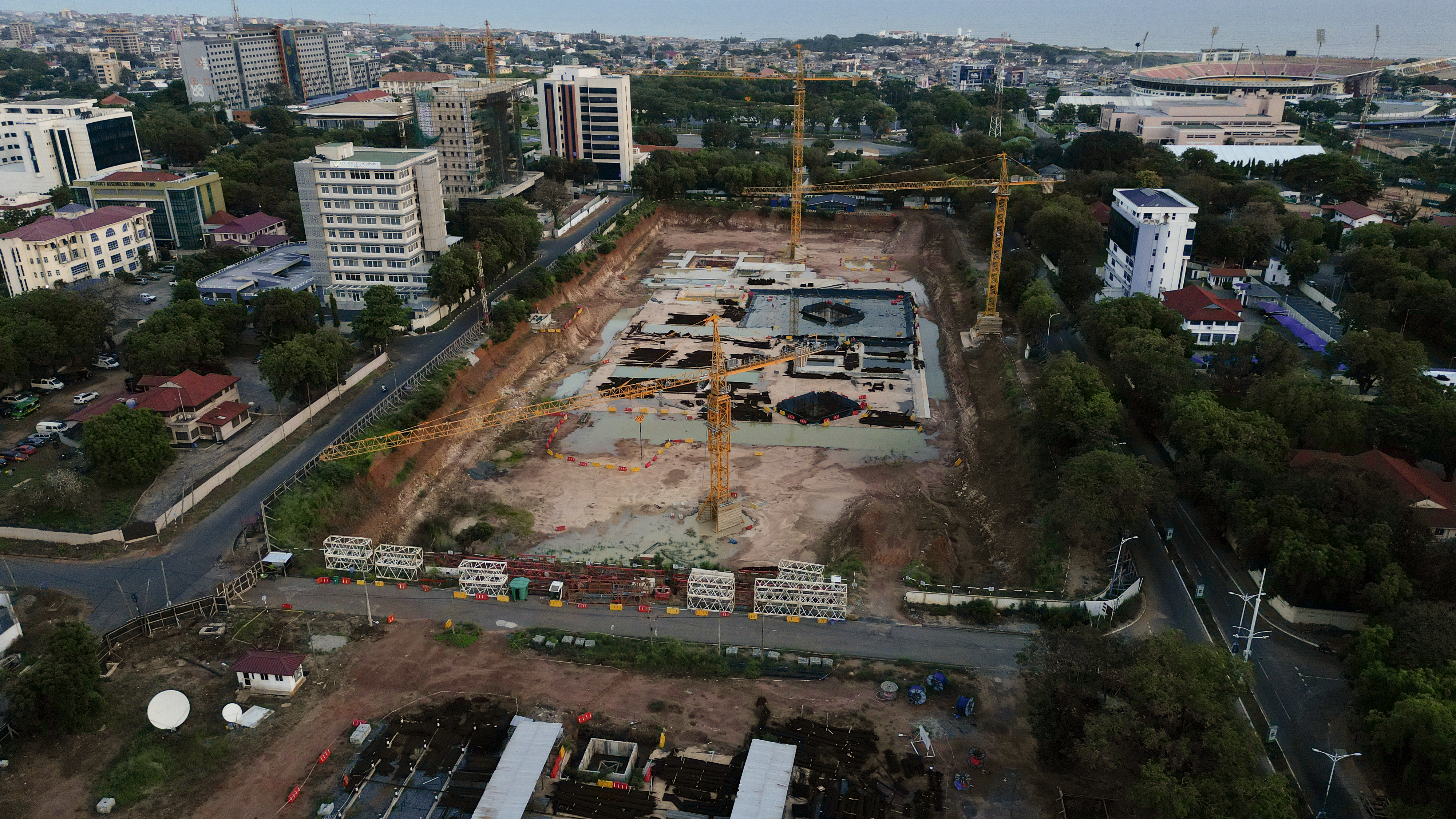 Stalled work at the construction site of the Ghana National Cathedral in Accra, Ghana, on November 30, 2022 [Nipah Dennis/ Al Jazeera]