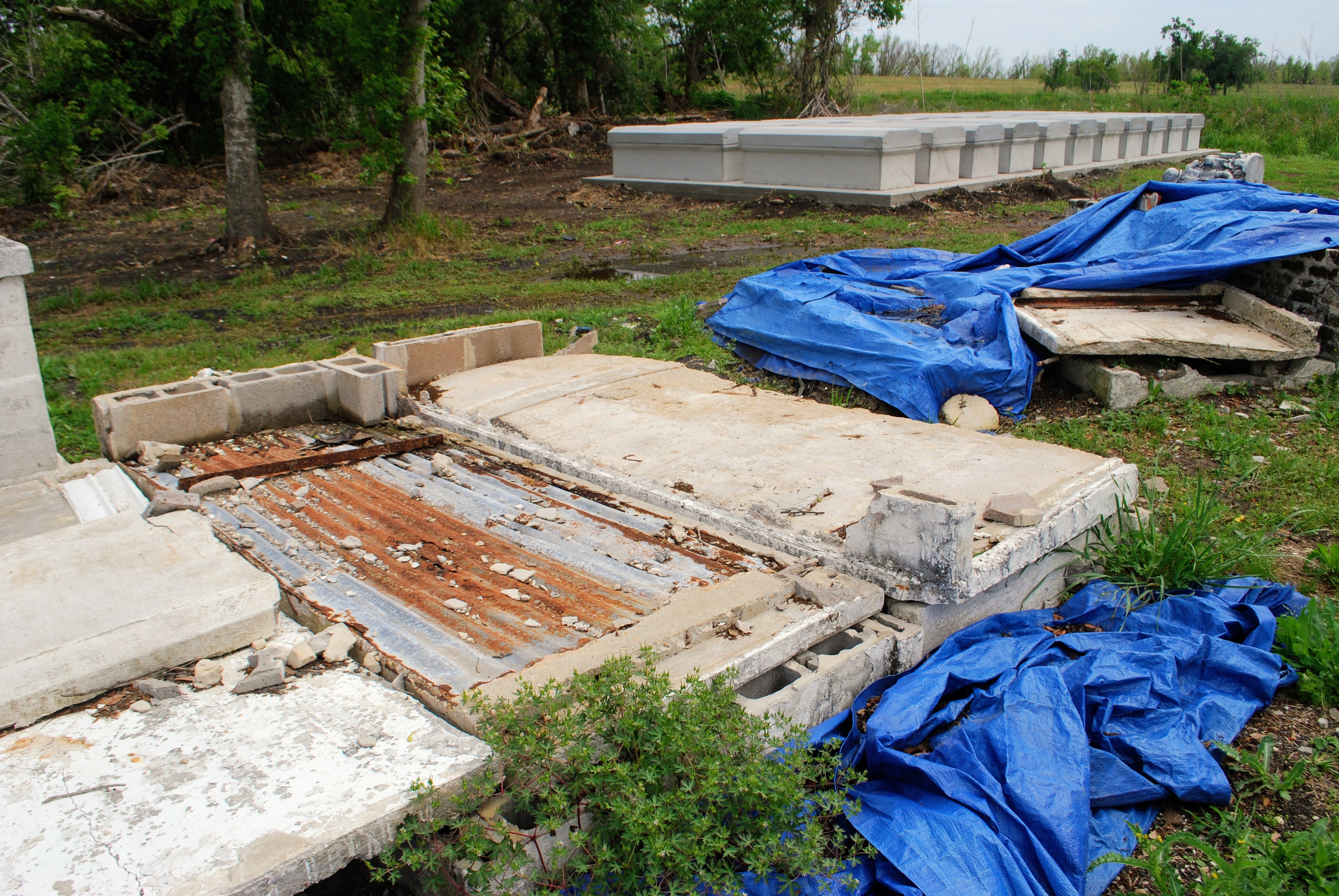 The cemetery of Ironton was virtually destroyed by Hurricane Ida