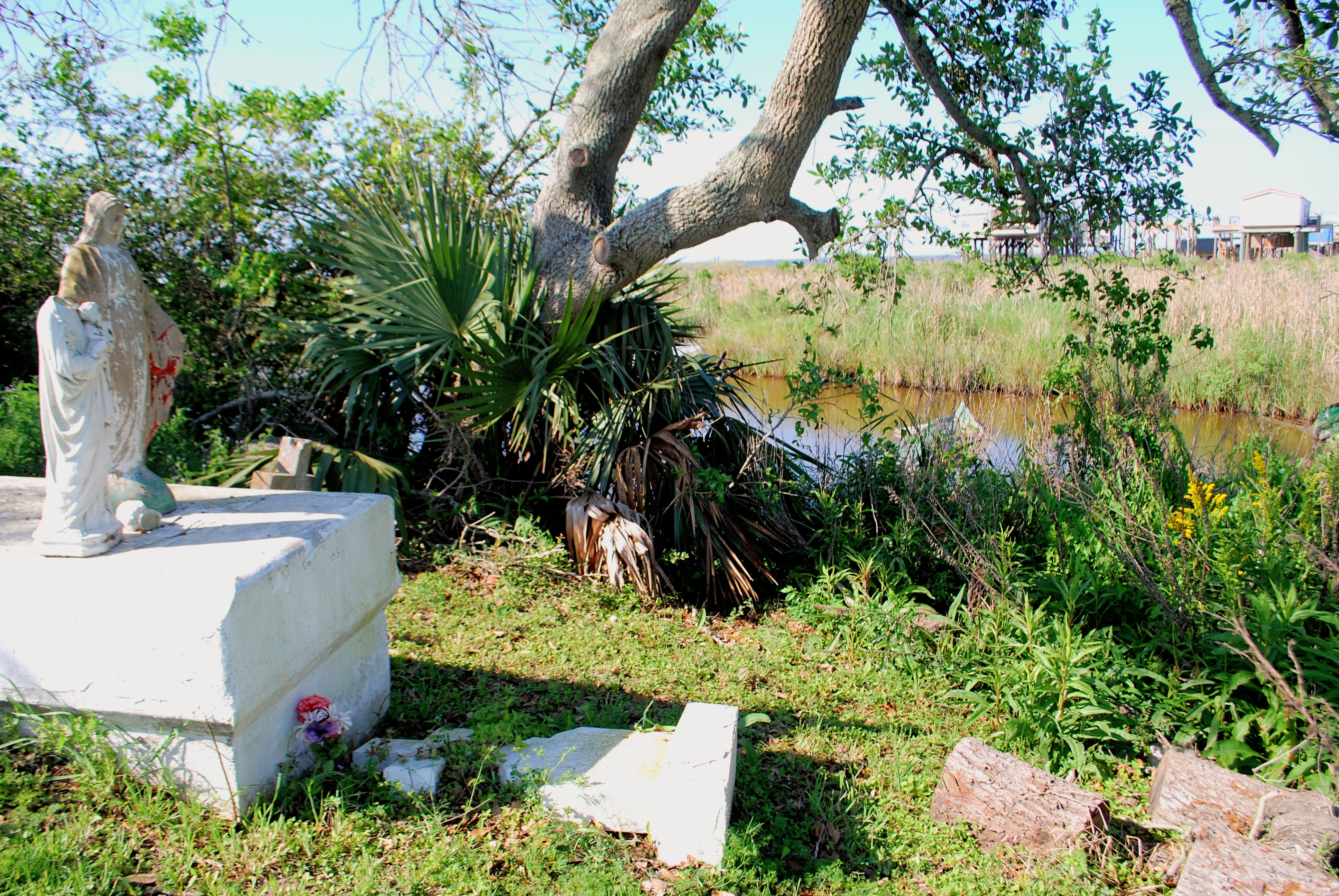 Foret’s great-grandfather is buried in Elpege Picou Cemetery, which is washing away