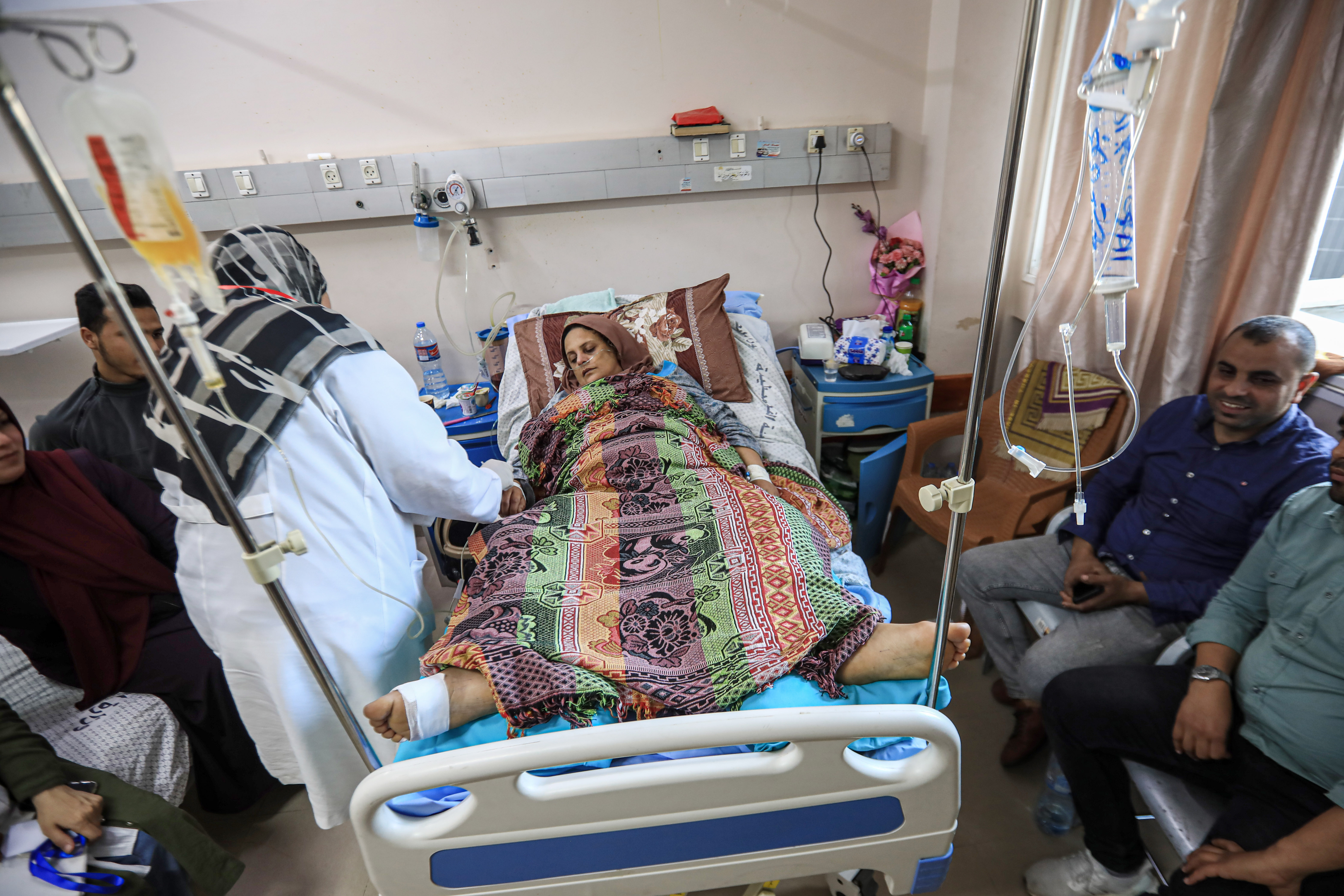 ‘All I hope for now is getting treatment abroad to rehabilitate my body, so I can walk and go back to serving my children and my family,’ Najwa says
