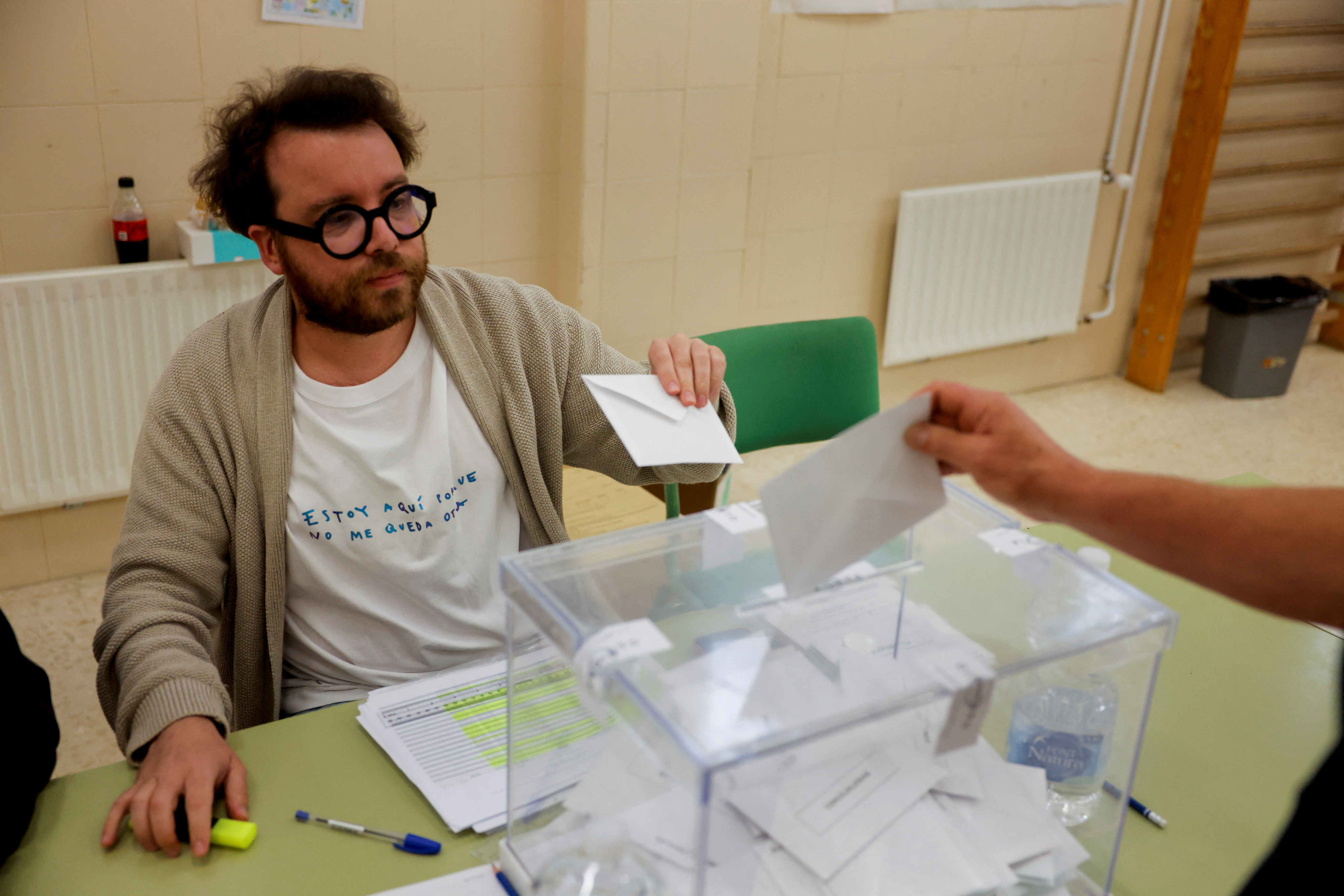 People casting a ballot