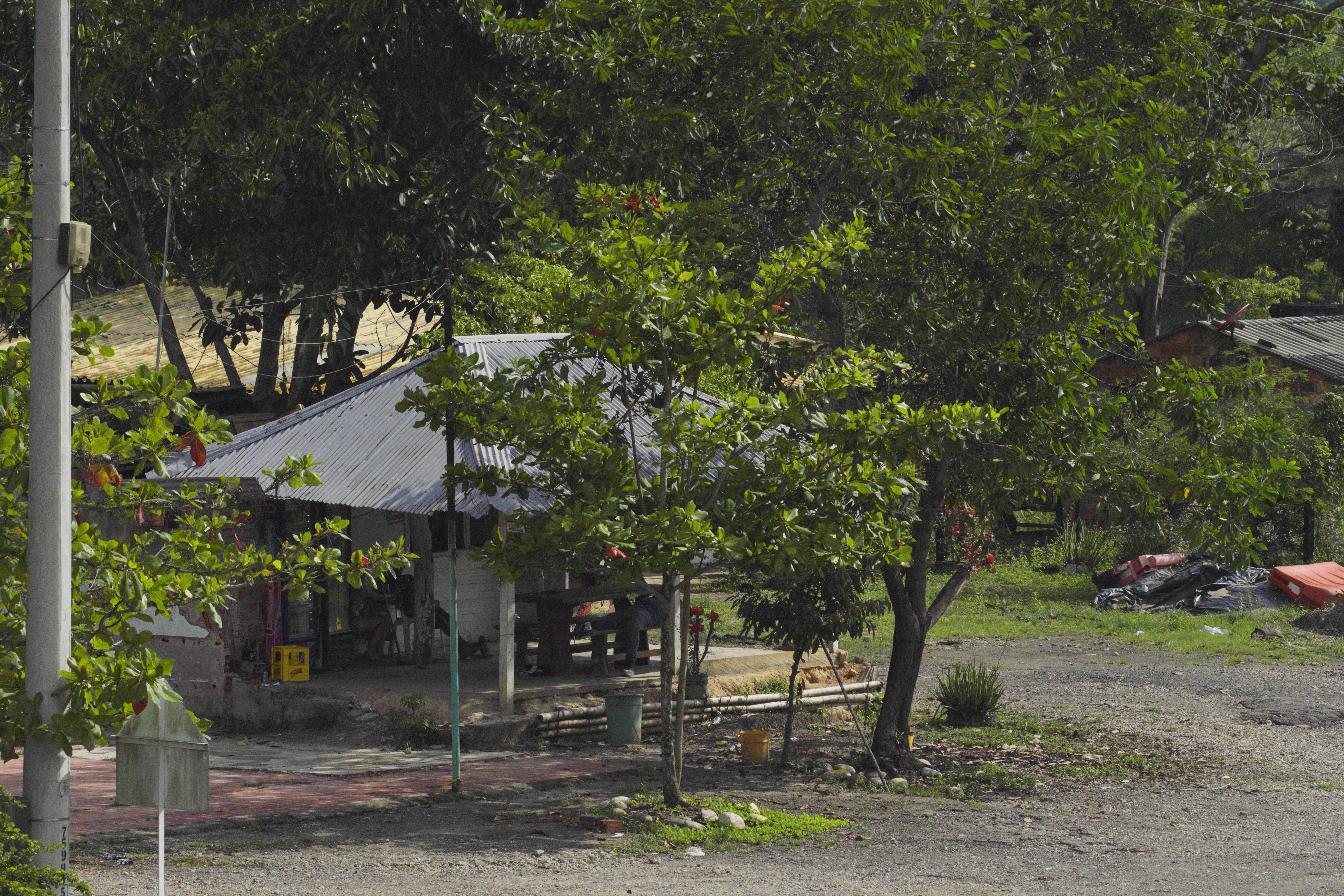 A little shop can be seen among the trees in Patio Bonito, Colombia