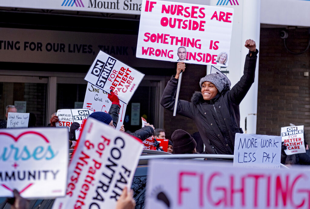 Nurses in the US have gone on strike over poor pay and low staffing