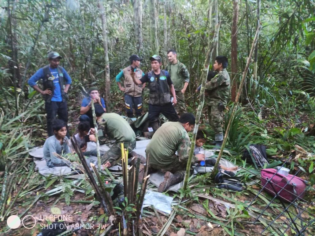 The Colombian military helps four children who survived 40 days on their own in the Amazon jungle