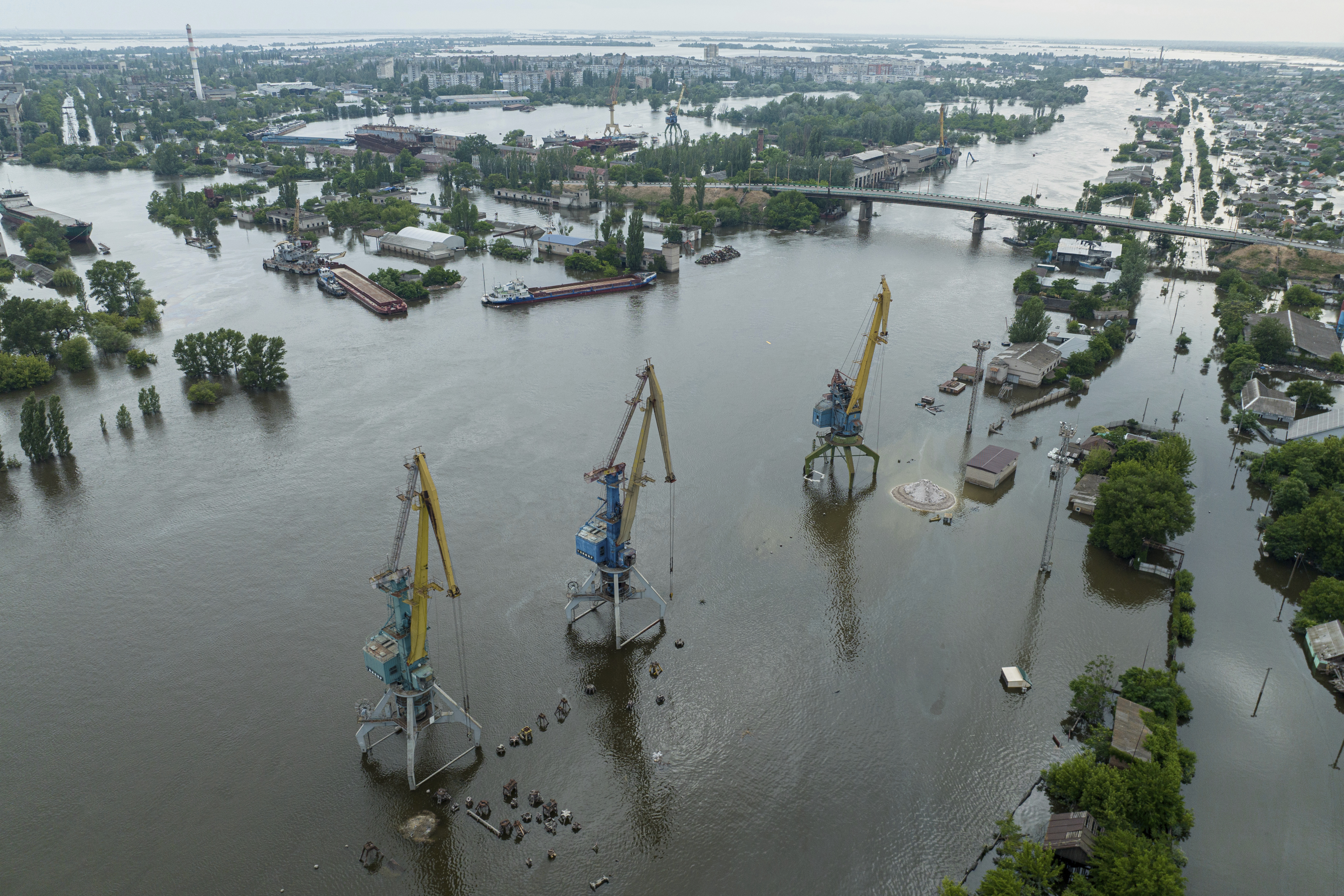 The collapse of the Kakhovka dam has flooded vast swathes of southern Ukraine including Kherson [AP Photo]