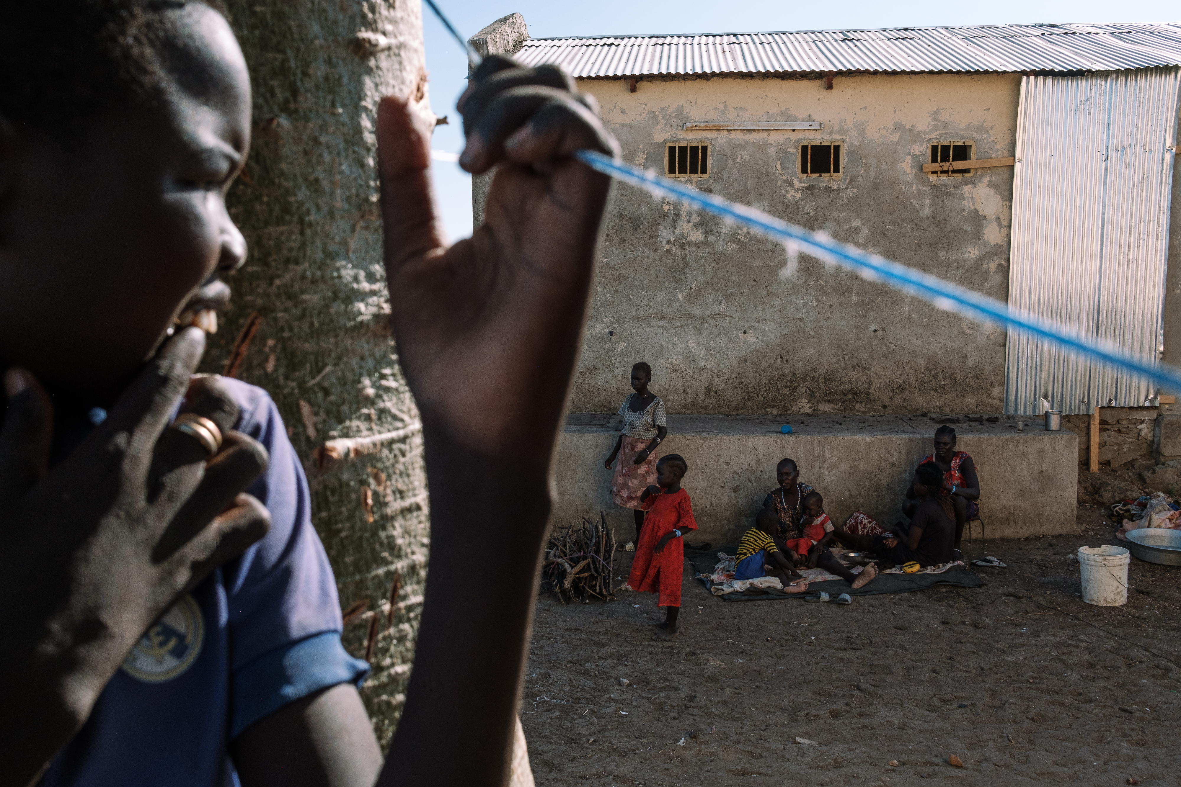 Returnees staying at the transit centre in Renk