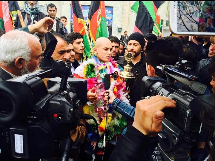 Afghan MMA founder Baz Mohammad Mubariz returning after a fight [Baz Mohammad Mubariz]