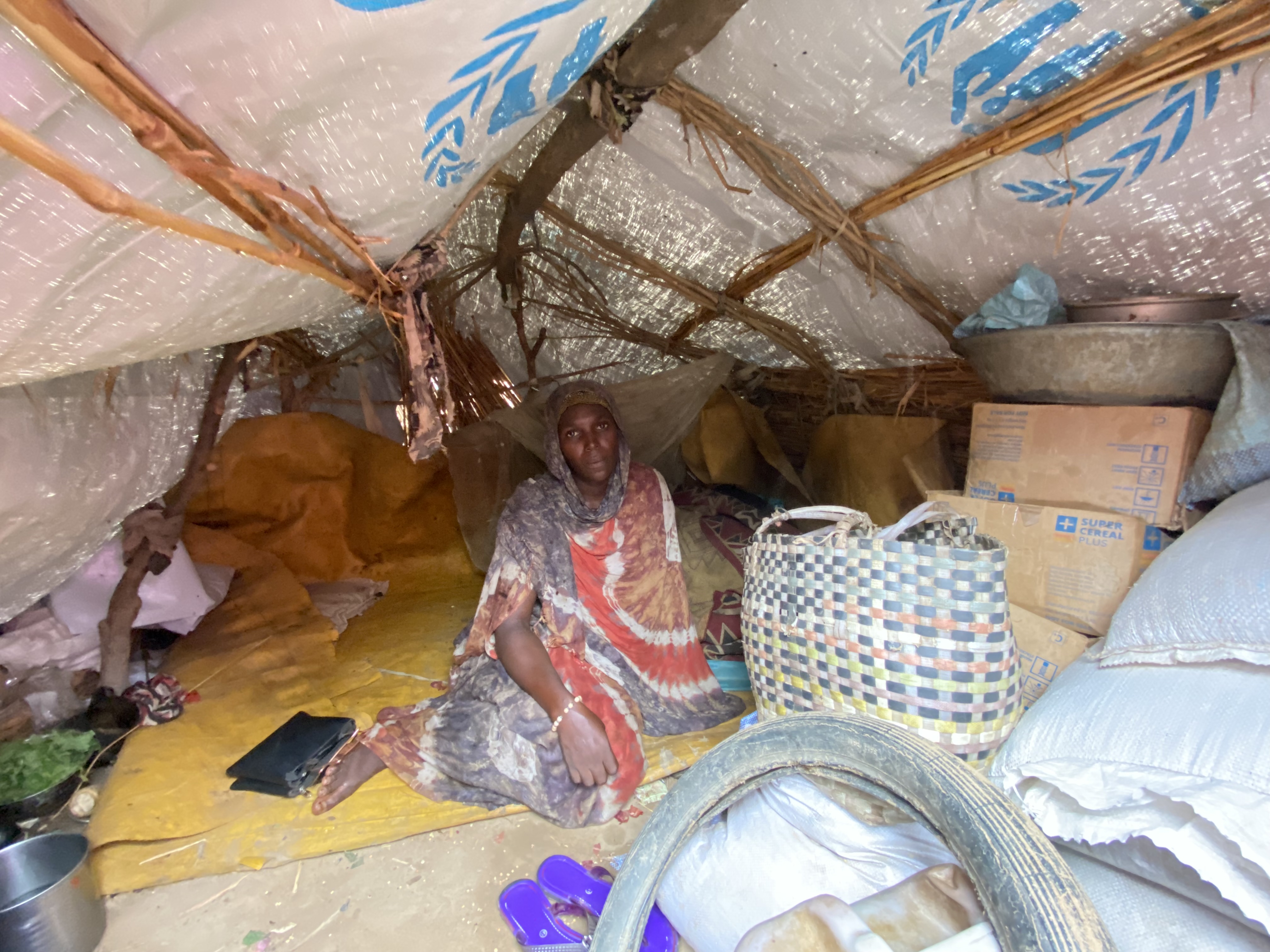 Fatima* (29) at a Chad refugee camp 2km from the Sudan-Chad border. Fatima is married with two children.