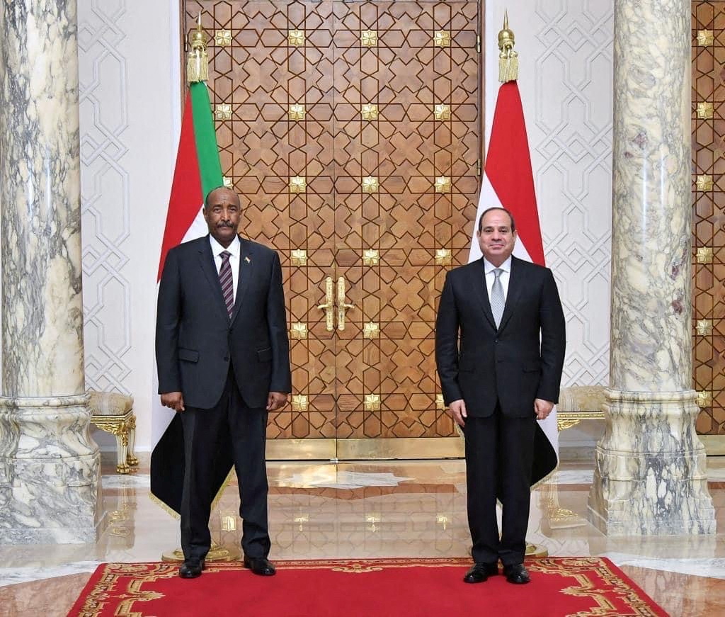 Egyptian President Abdel Fattah el-Sisi meets with Sudan's Sovereign Council Chief General Abdel Fattah Al-Burhan