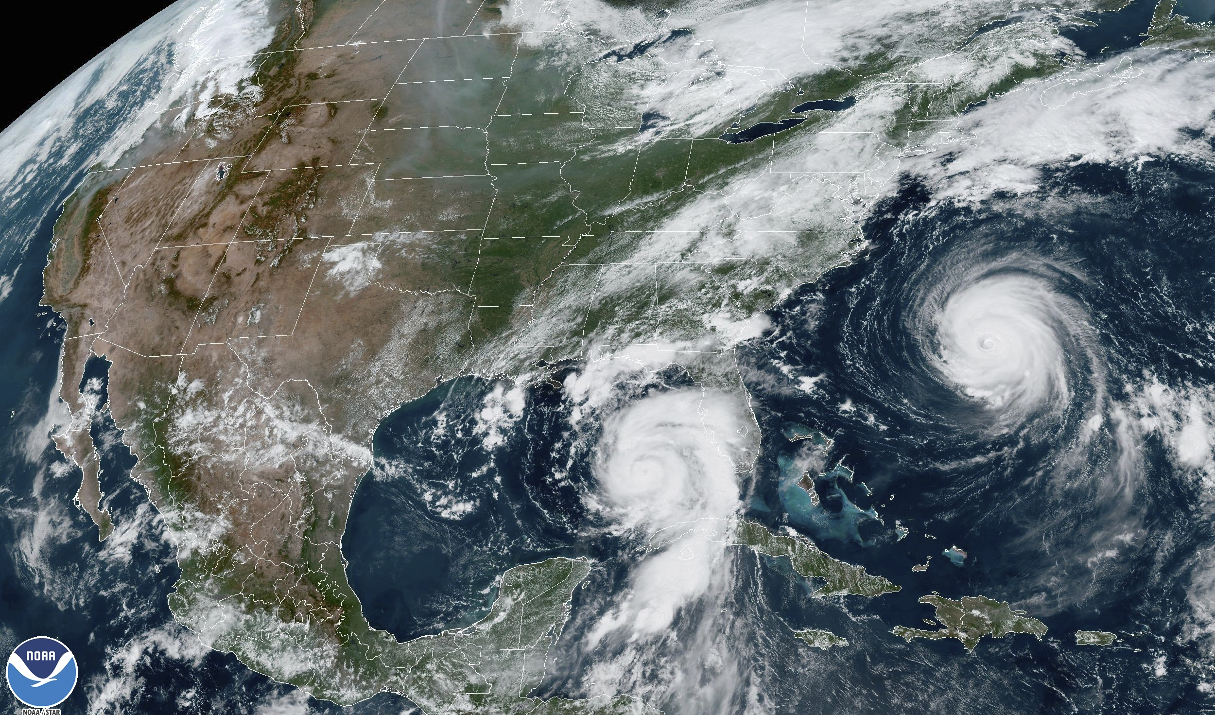 Hurricane Idalia churning off the west coast of Florida as it prepares to make landfall overnight on Tuesday