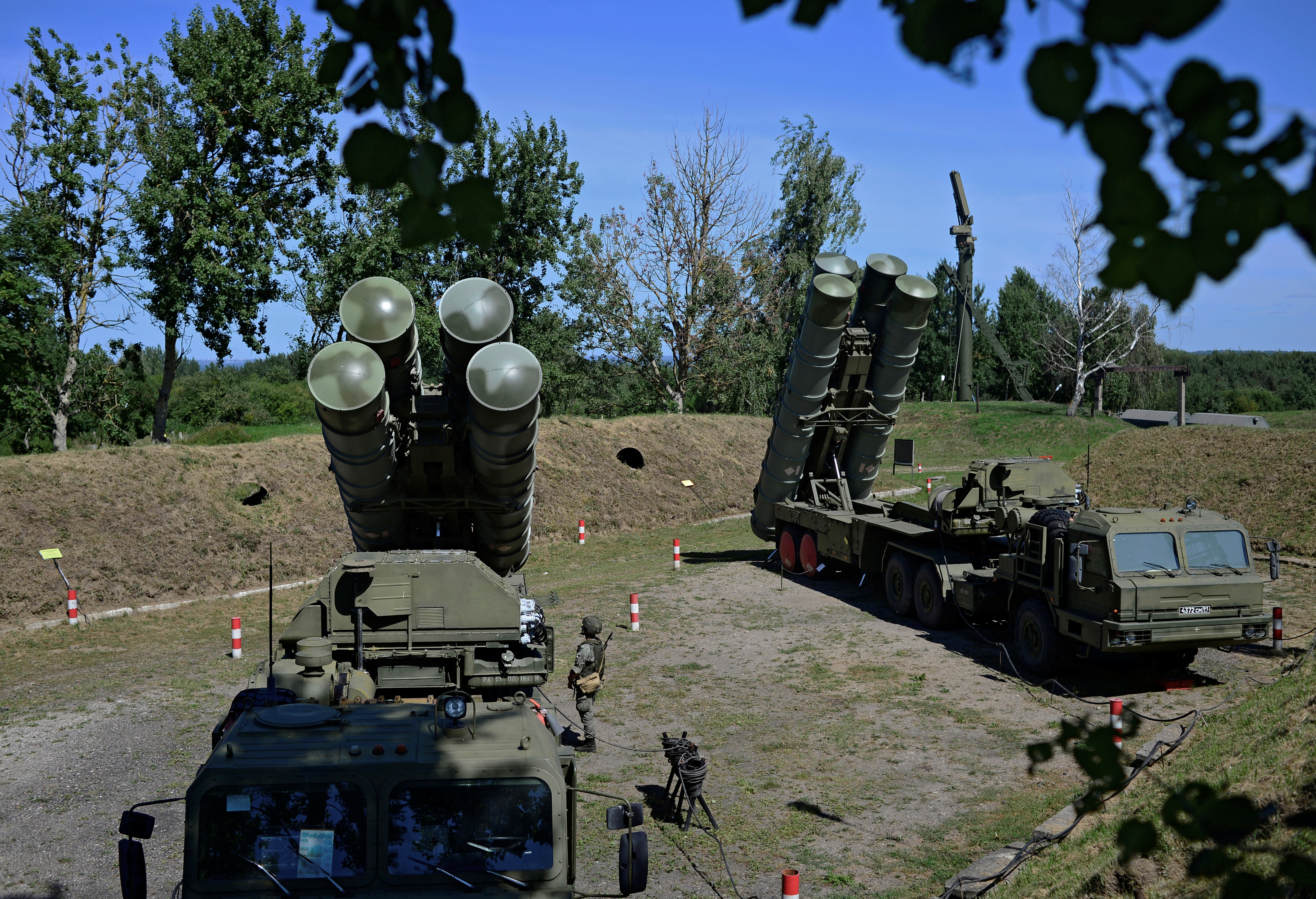 Russian S-400 missile air defence systems are seen during a training exercise at a military base in Kaliningrad region, Russia August 11, 2020. REUTERS/Vitaly Nevar