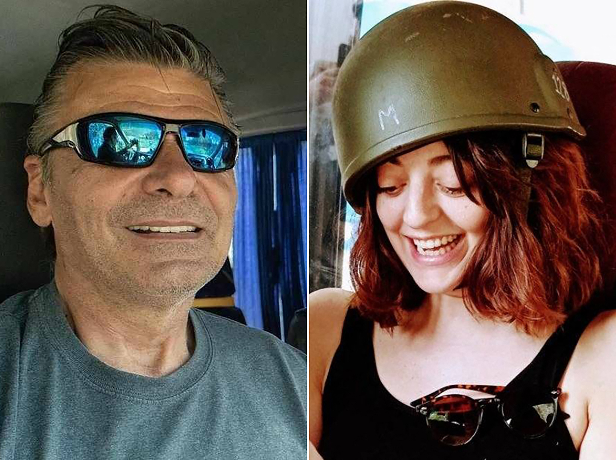 Canadian aid worker Anthony Ihnat (left) and Spanish aid worker Emma Igual were killed when a Russian missile hit their car near Bakhmut, Ukraine’s defence ministry said [Ukraine’s Ministry of Defence via AFP]