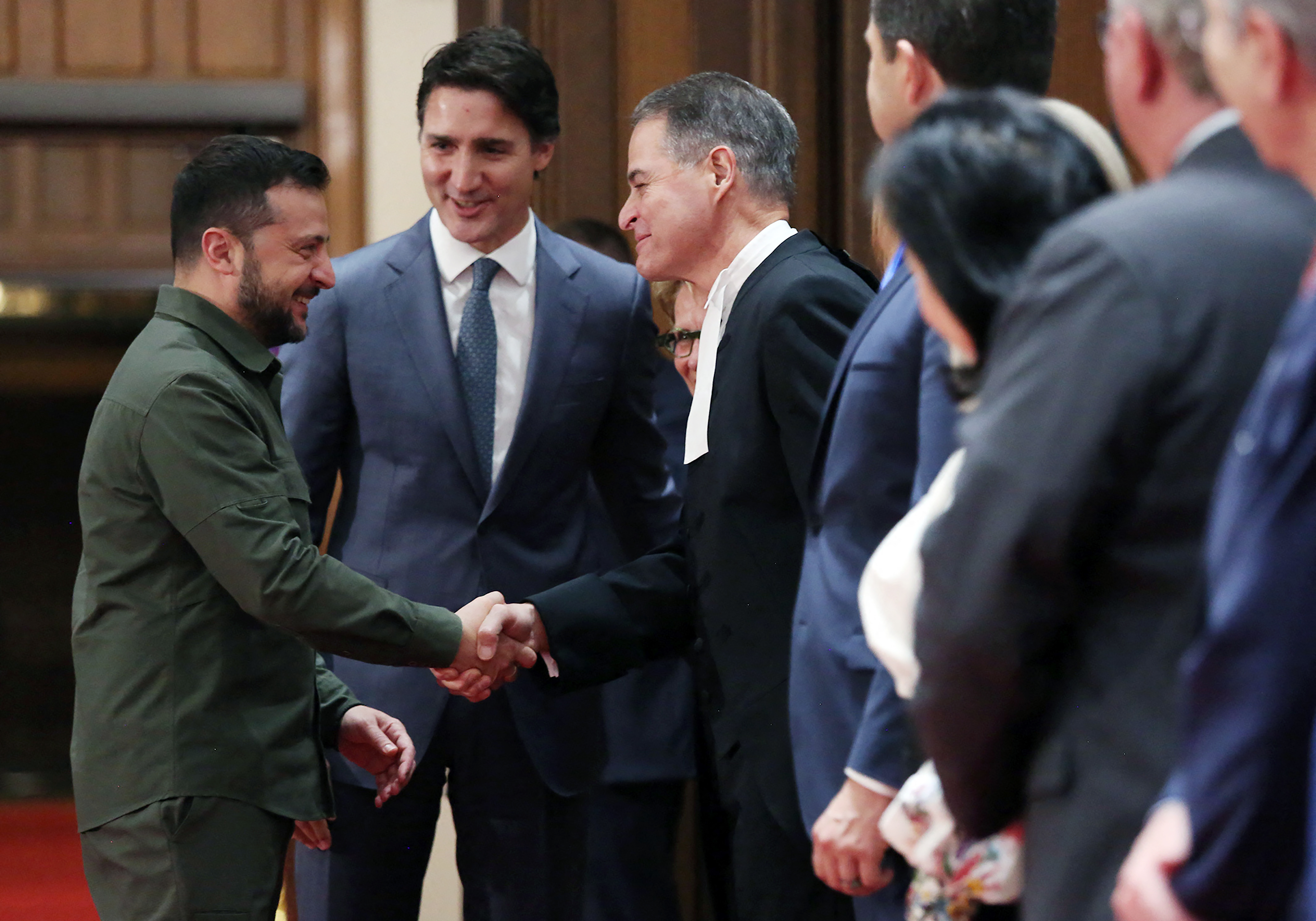 Ukrainian President Volodymyr Zelensky, with Prime Minister Justin Trudeau