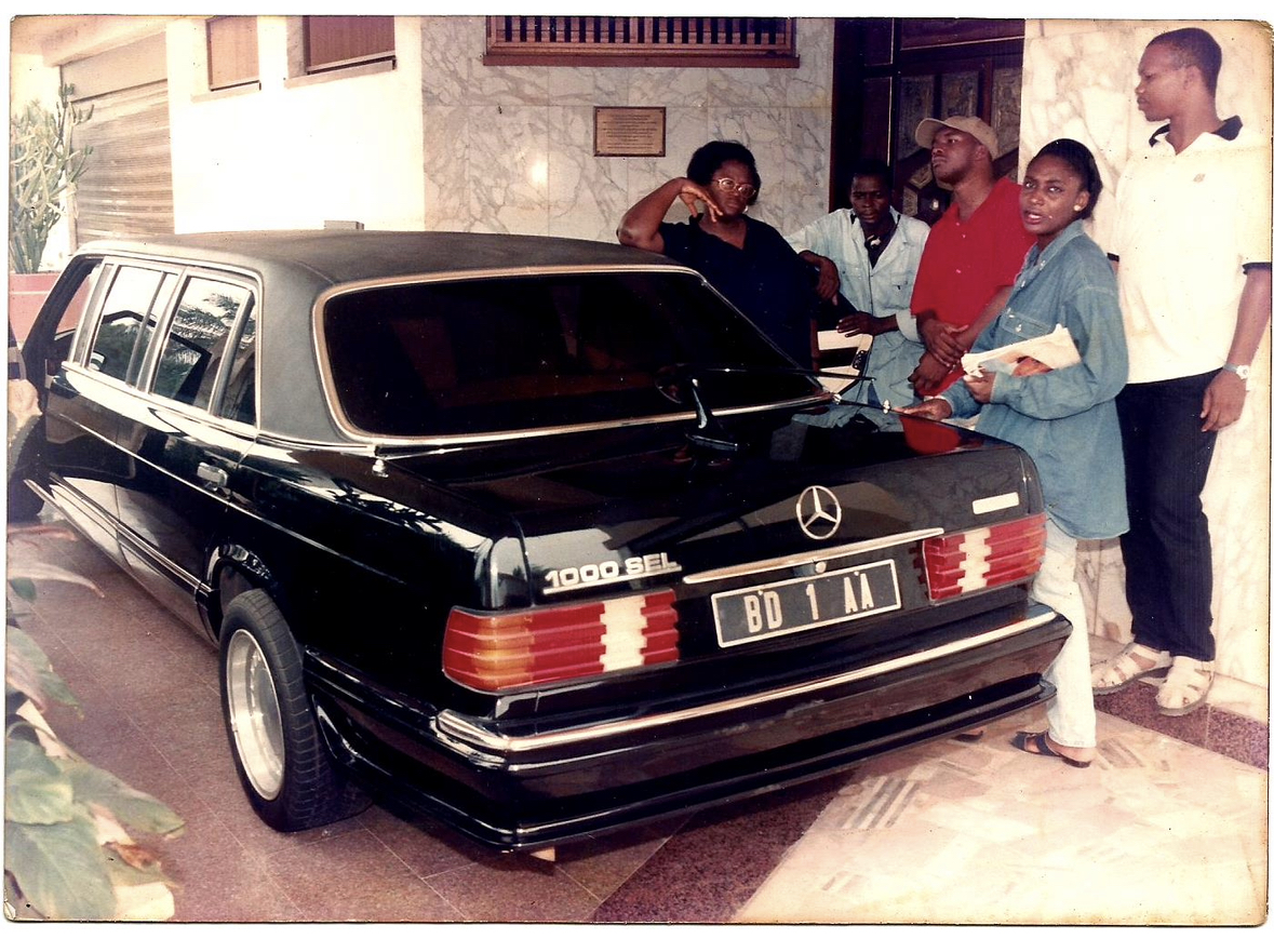 Boyo on set in Asaba, Nigeria as a producer for the 1996 film, Violated