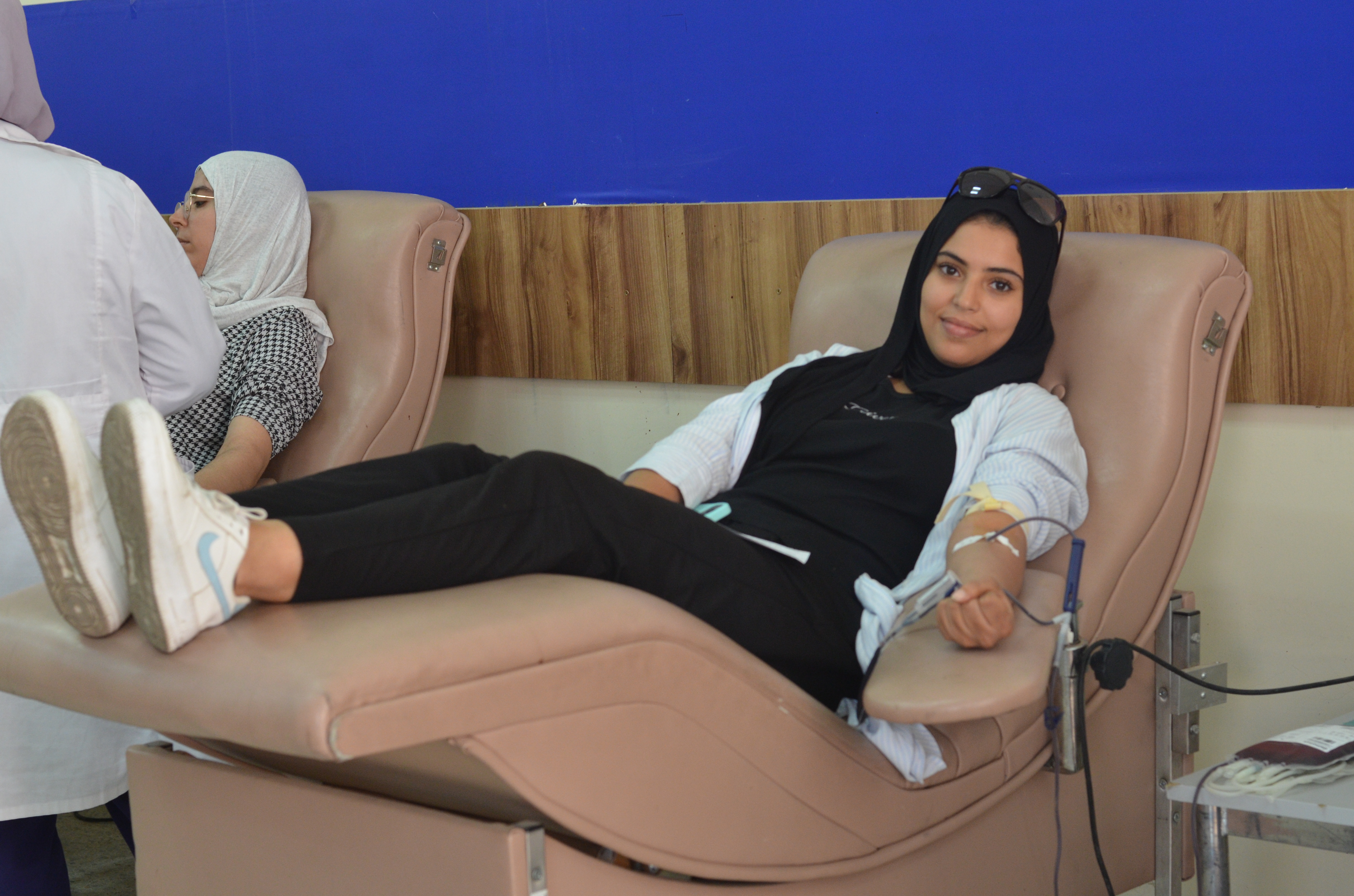 Houda al-Bass says donating blood is the least she can do to help