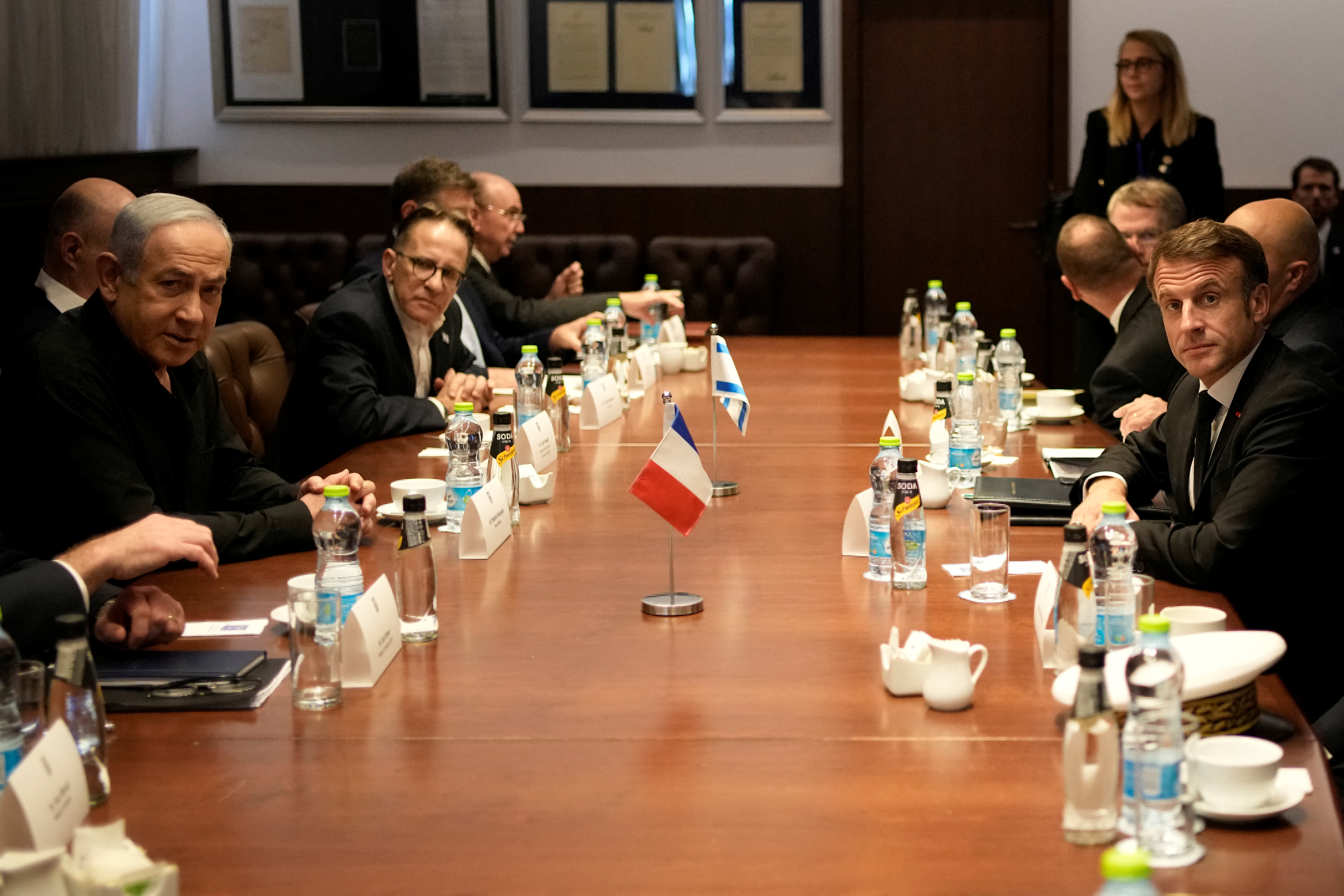 Israeli Prime Minister Benjamin Netanyahu and French President Emmanuel Macron