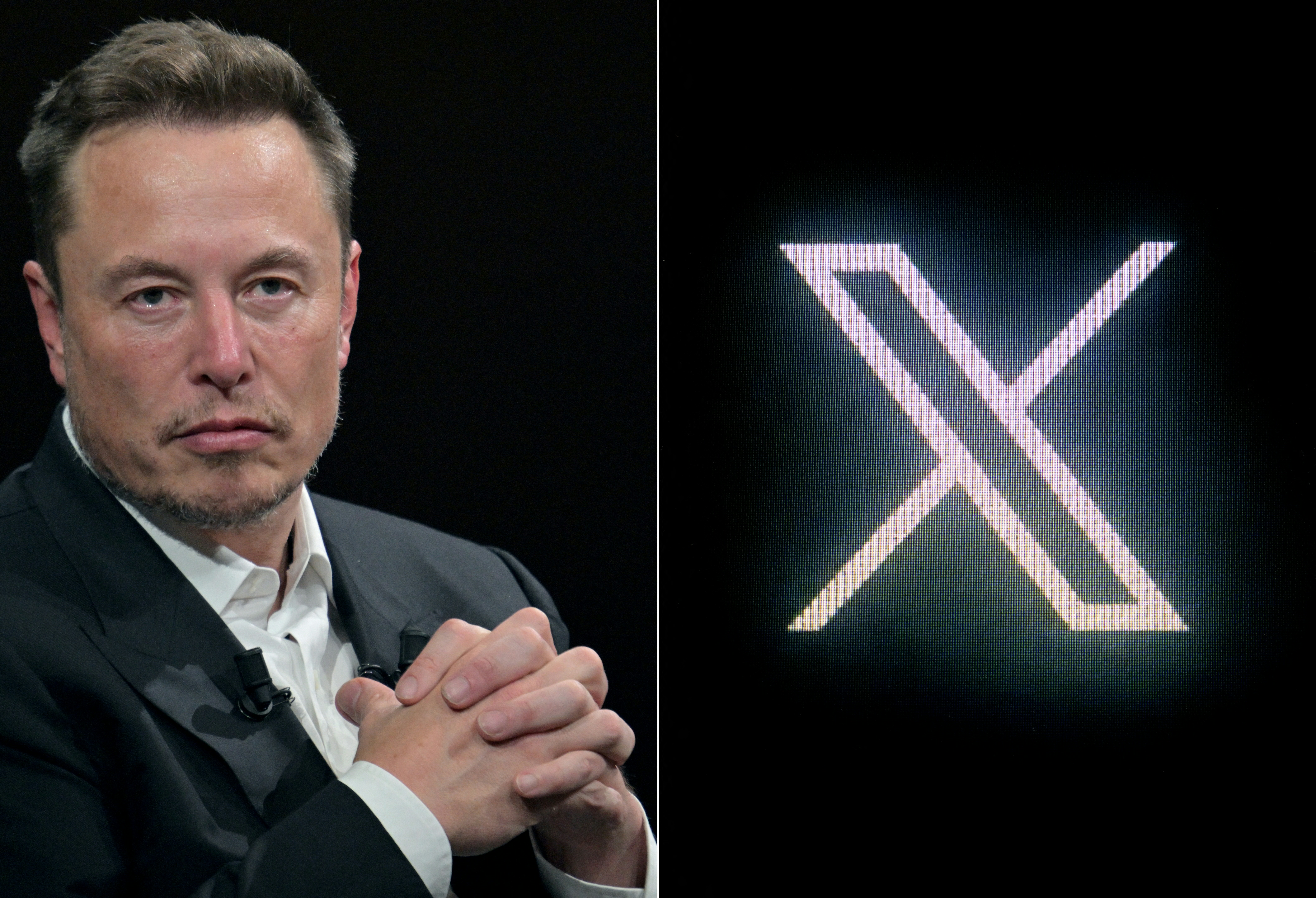 Elon Musk and X logo