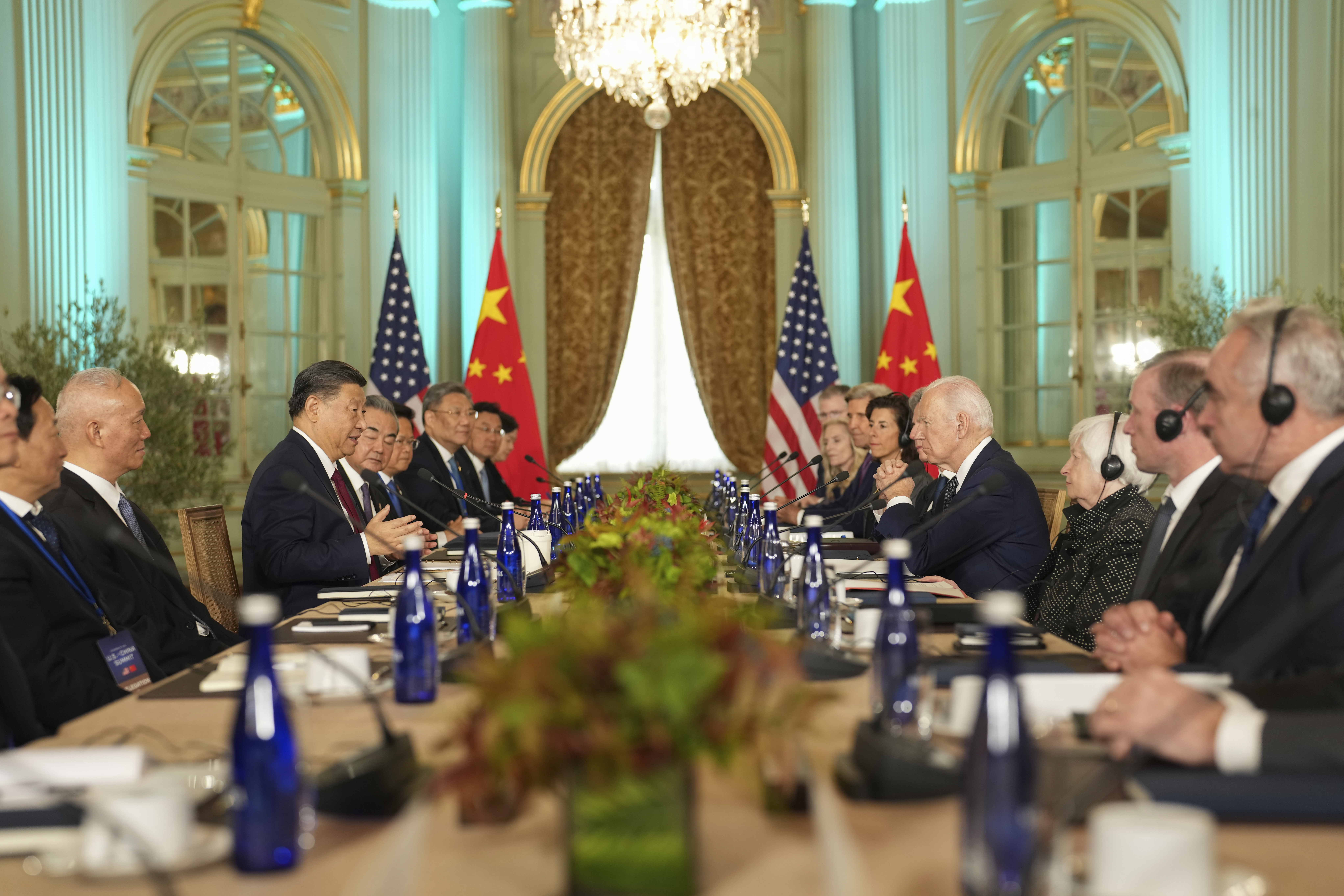 President Joe Biden meets with China’s President Xi Jinping at the Filoli Estate in Woodside, California, Wednesday, November 15, 2023, on the sidelines of the Asia-Pacific Economic Cooperation conference [Doug Mills/Pool: The New York Times via AP Photo)